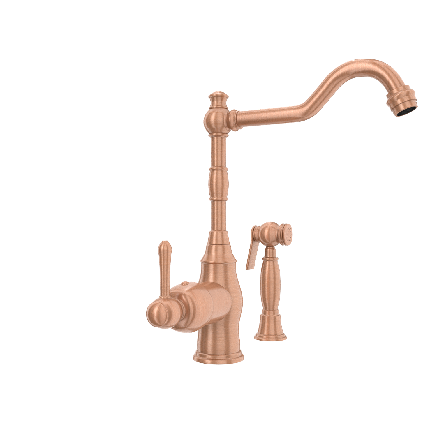 One-Handle Copper Widespread Kitchen Faucet with Side Sprayer - AK96918C