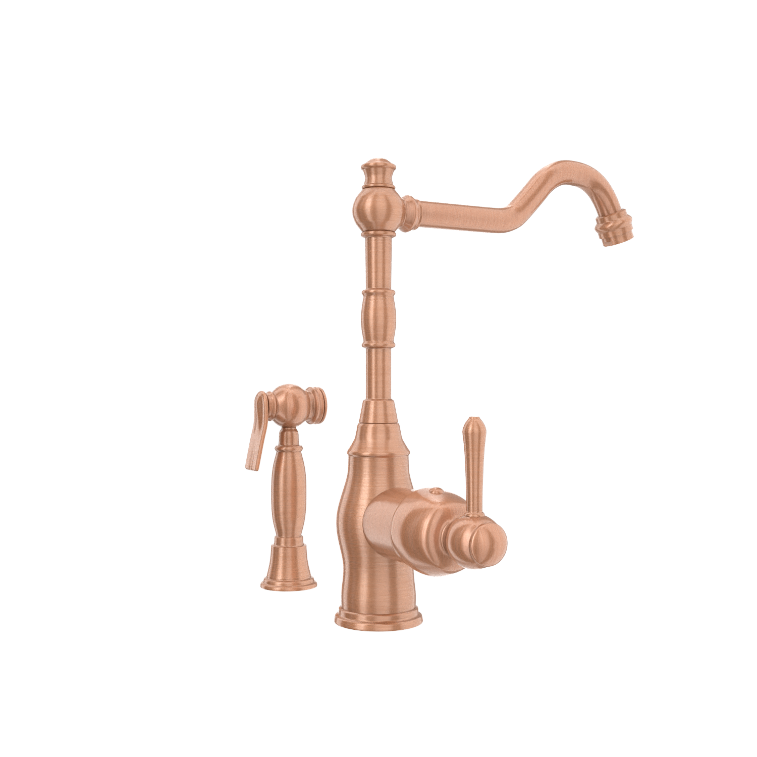One-Handle Copper Widespread Kitchen Faucet with Side Sprayer - AK96918C