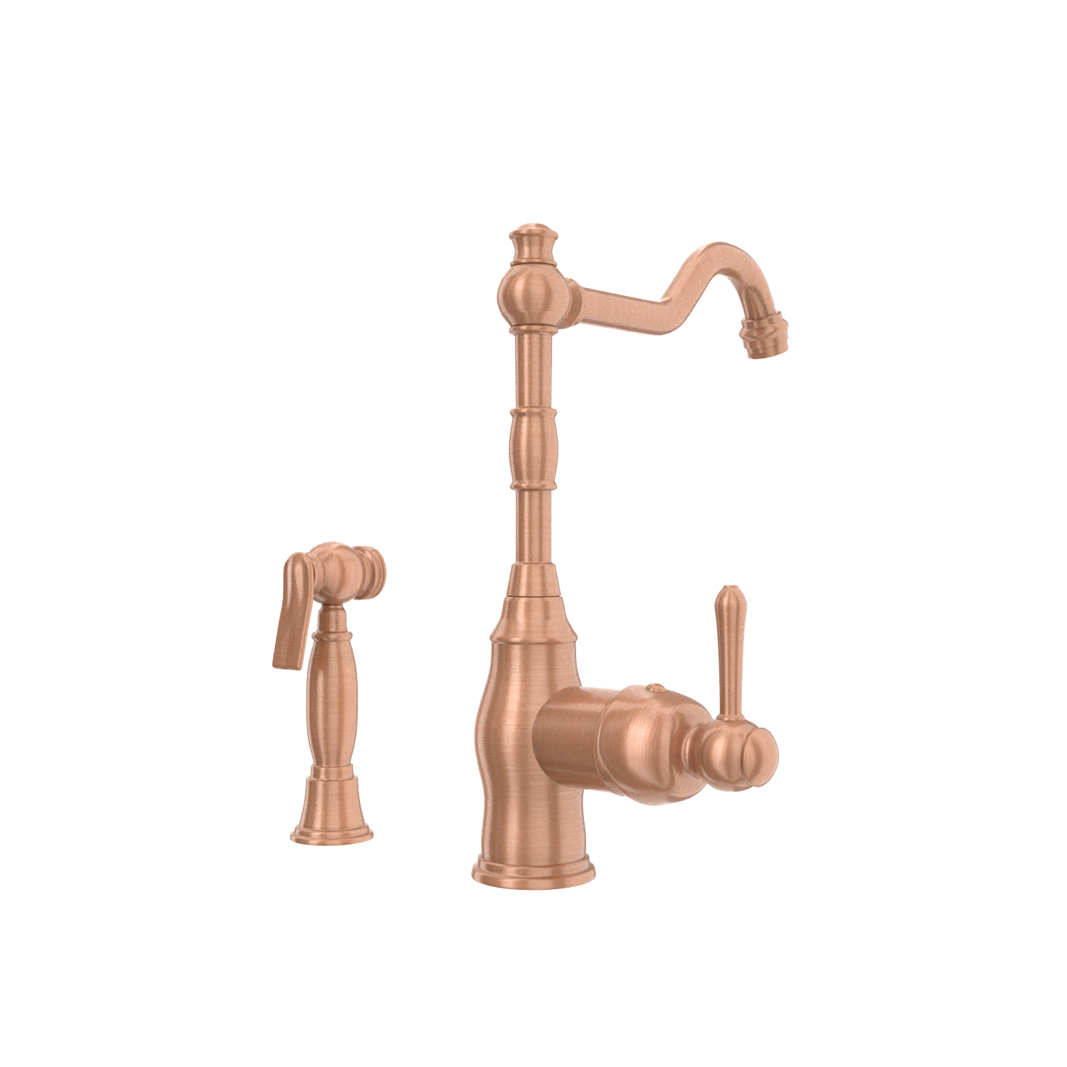 One-Handle Copper Widespread Kitchen Faucet with Side Sprayer - AK96918C