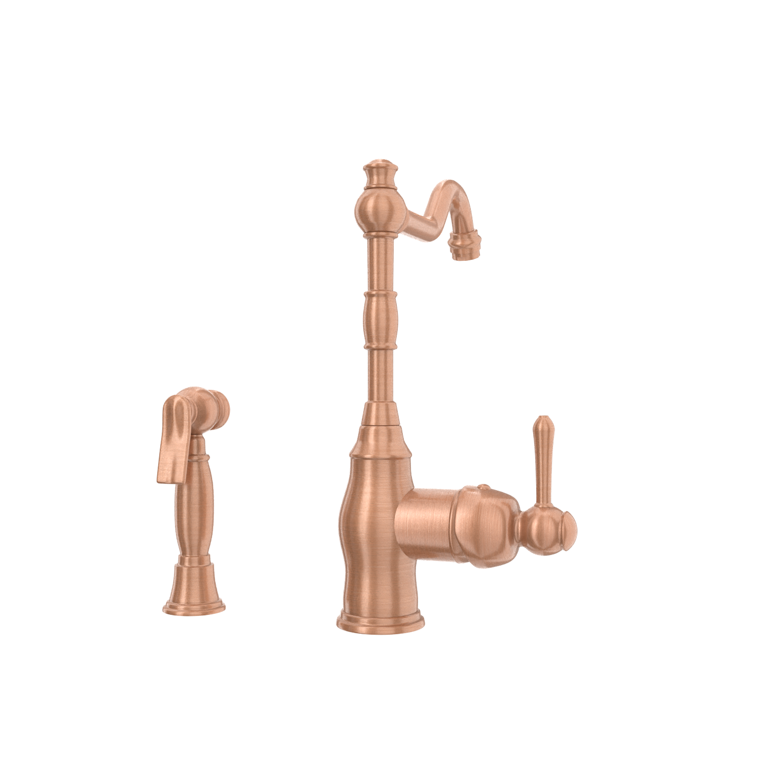 One-Handle Copper Widespread Kitchen Faucet with Side Sprayer - AK96918C
