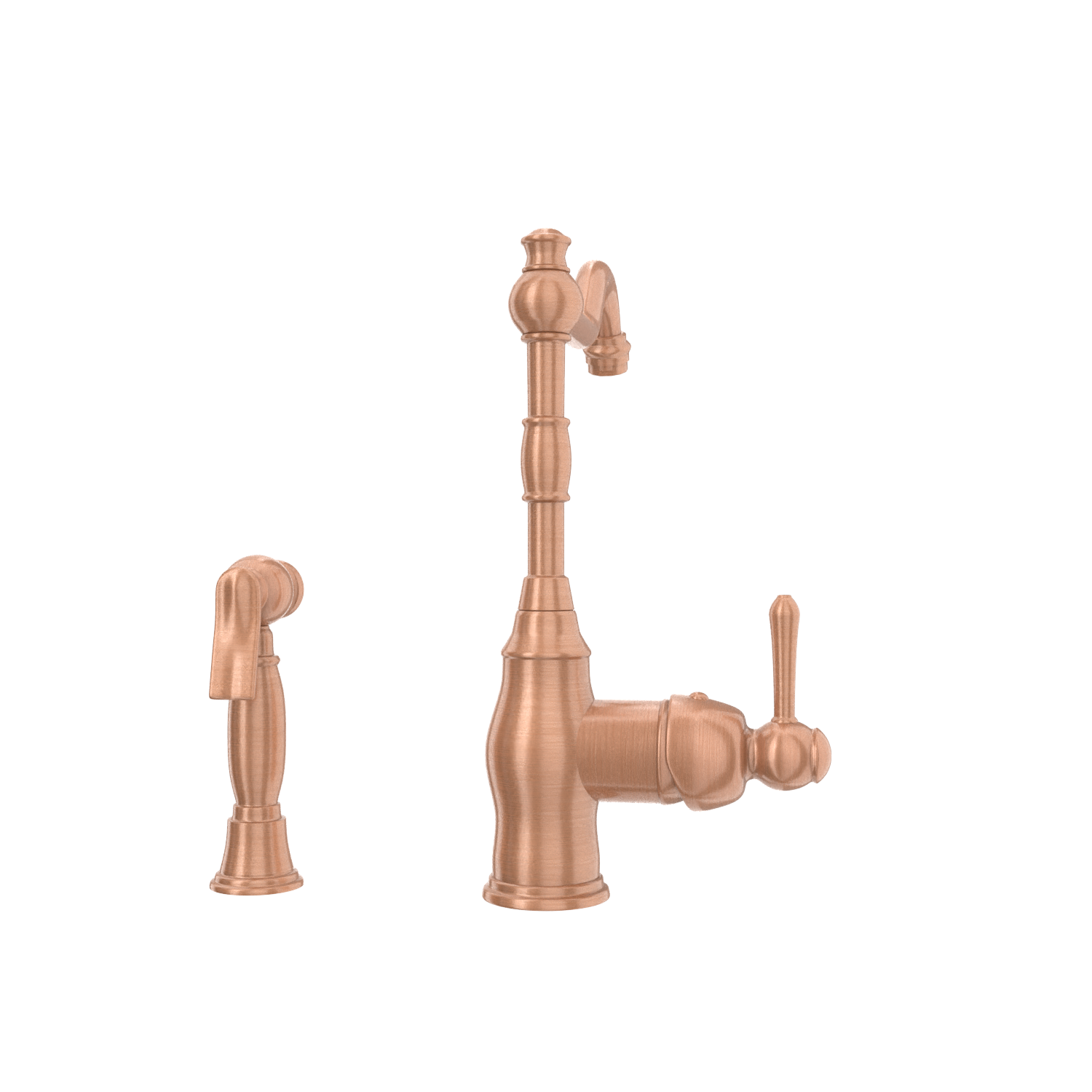 One-Handle Copper Widespread Kitchen Faucet with Side Sprayer - AK96918C