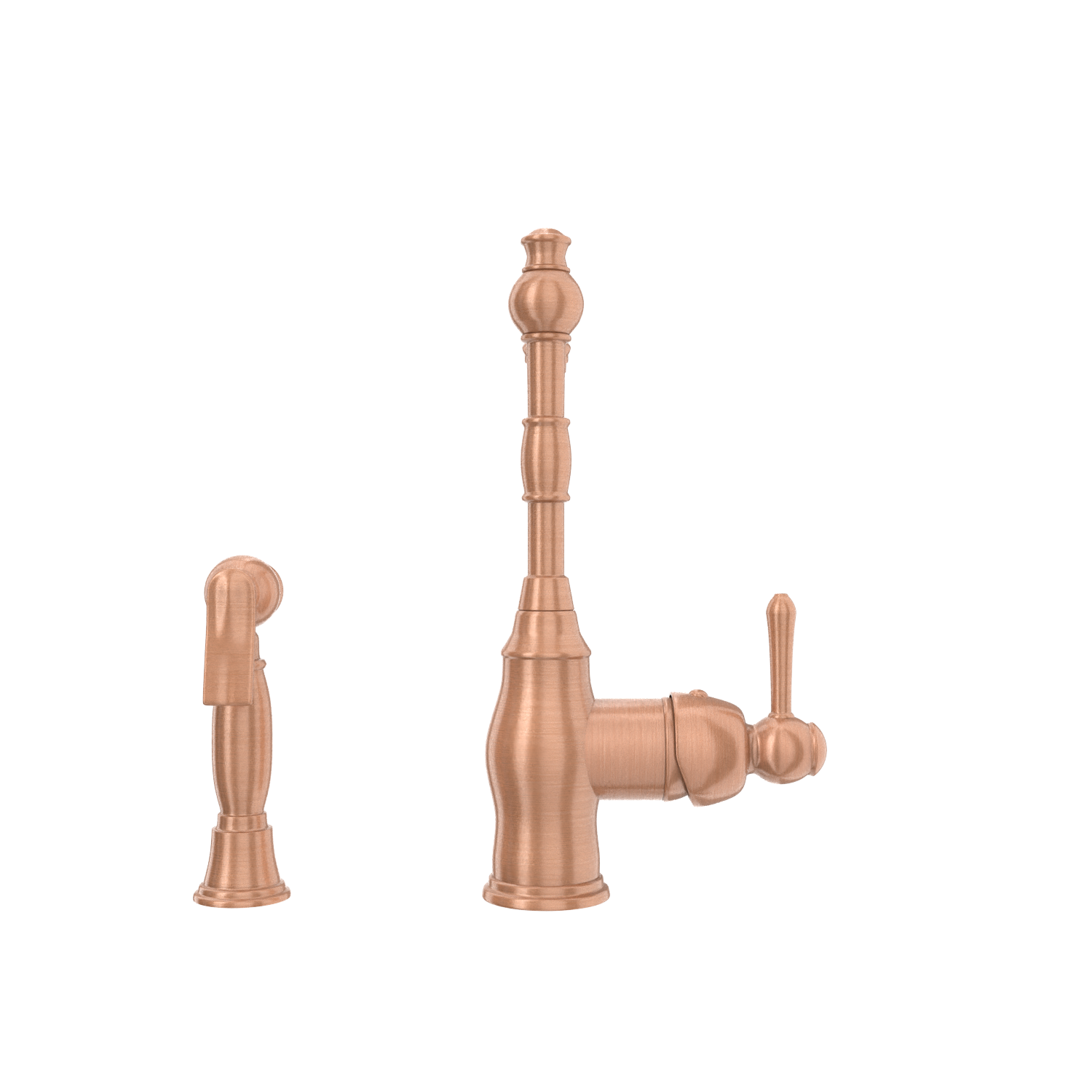 One-Handle Copper Widespread Kitchen Faucet with Side Sprayer - AK96918C