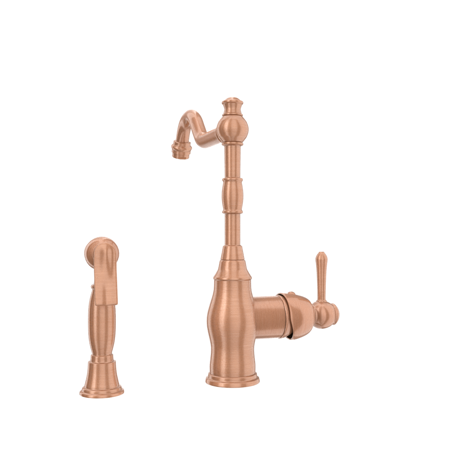 One-Handle Copper Widespread Kitchen Faucet with Side Sprayer - AK96918C