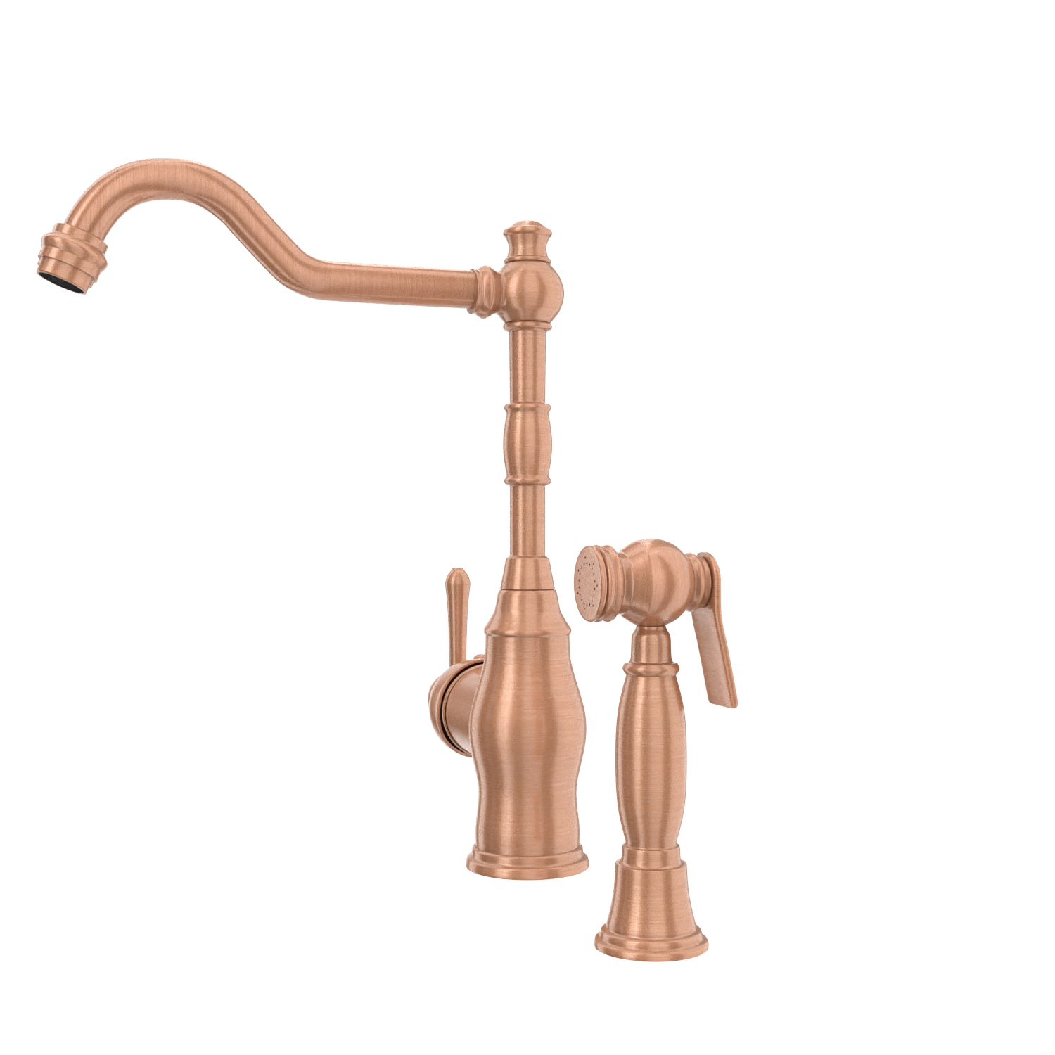 One-Handle Copper Widespread Kitchen Faucet with Side Sprayer - AK96918C