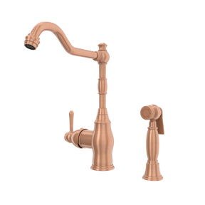 One-Handle Copper Widespread Kitchen Faucet with Side Sprayer - AK96918C