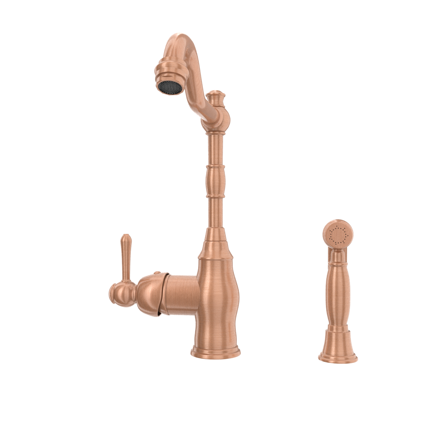 One-Handle Copper Widespread Kitchen Faucet with Side Sprayer - AK96918C