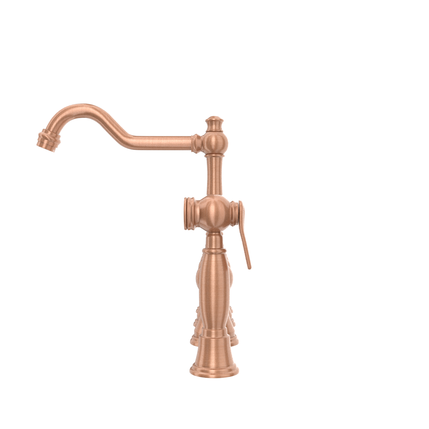 Two-Handles Copper Bridge Kitchen Faucet with Side Sprayer - AK96718C