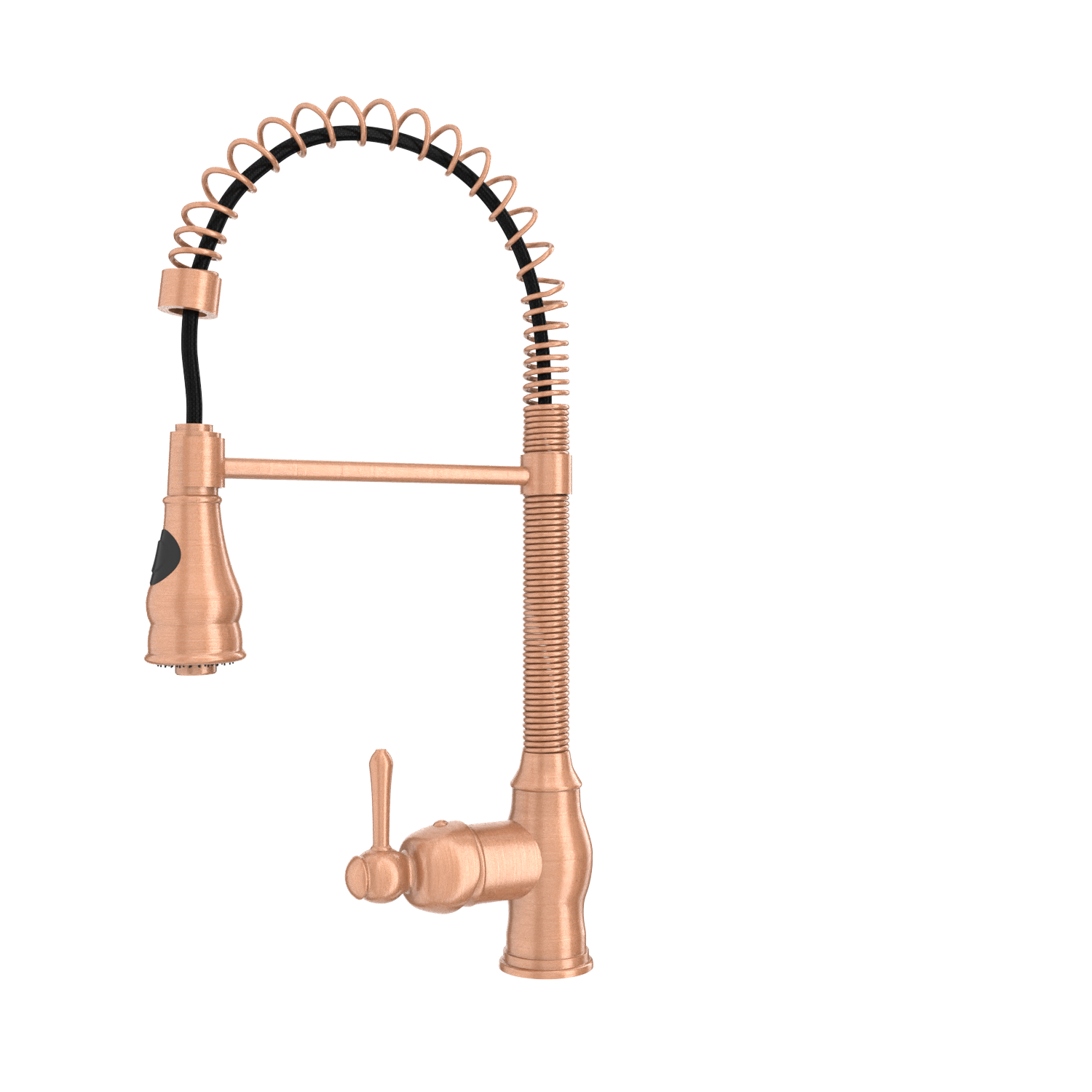 Copper Pre-Rinse Spring Kitchen Faucet, Single Level Solid Brass Kitchen Sink Faucets with Pull Down Sprayer - AK96518A-C