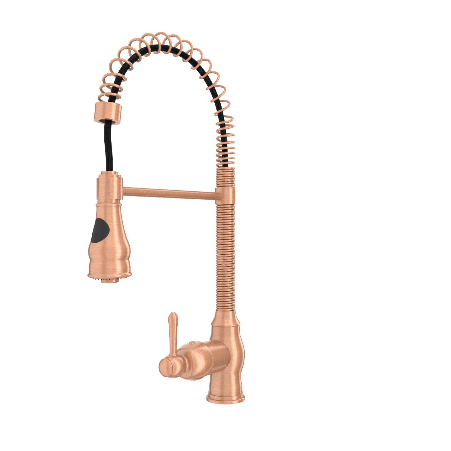 Copper Pre-Rinse Spring Kitchen Faucet, Single Level Solid Brass Kitchen Sink Faucets with Pull Down Sprayer - AK96518A-C