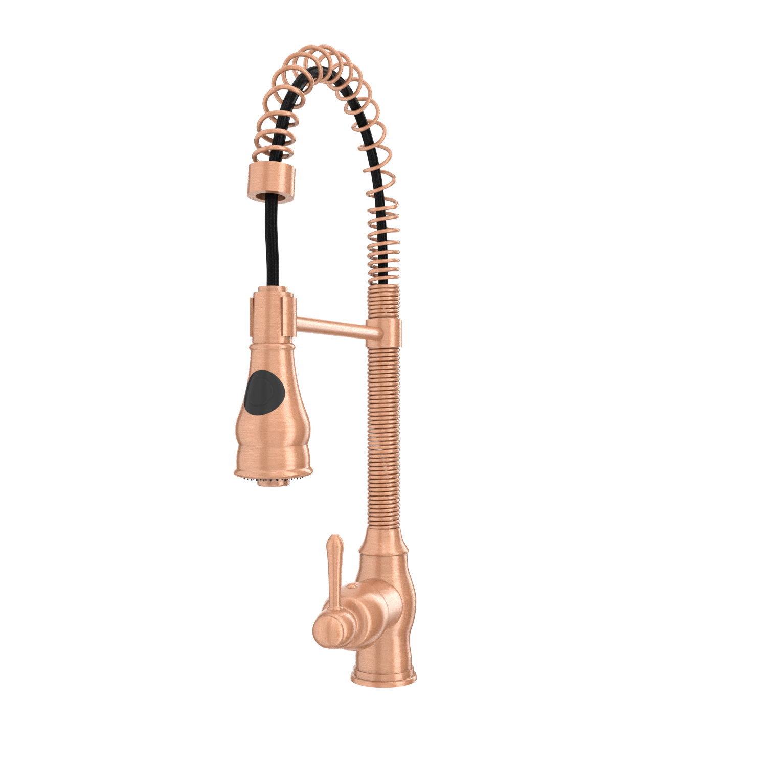 Copper Pre-Rinse Spring Kitchen Faucet, Single Level Solid Brass Kitchen Sink Faucets with Pull Down Sprayer - AK96518A-C