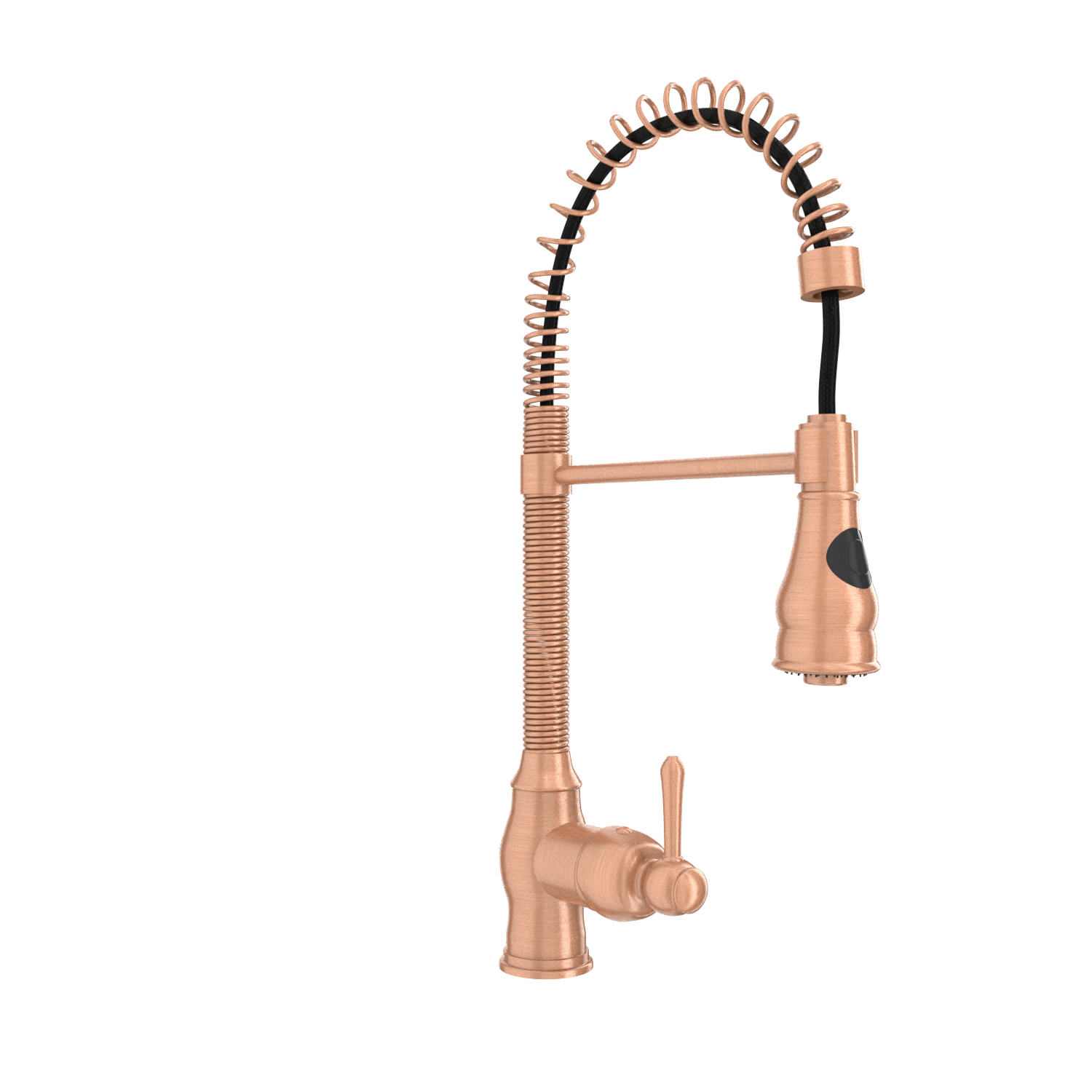 Copper Pre-Rinse Spring Kitchen Faucet, Single Level Solid Brass Kitchen Sink Faucets with Pull Down Sprayer - AK96518A-C