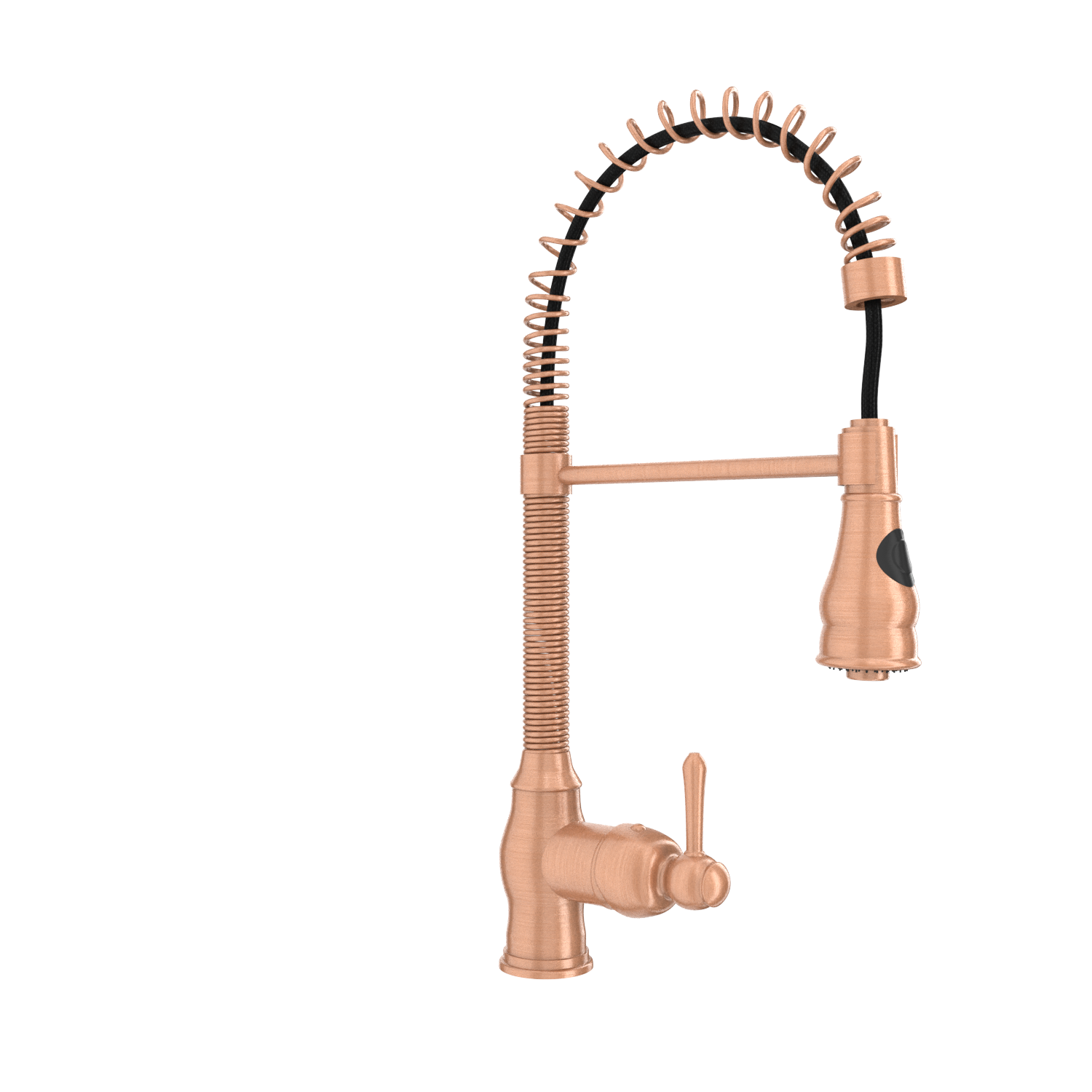 Copper Pre-Rinse Spring Kitchen Faucet, Single Level Solid Brass Kitchen Sink Faucets with Pull Down Sprayer - AK96518A-C