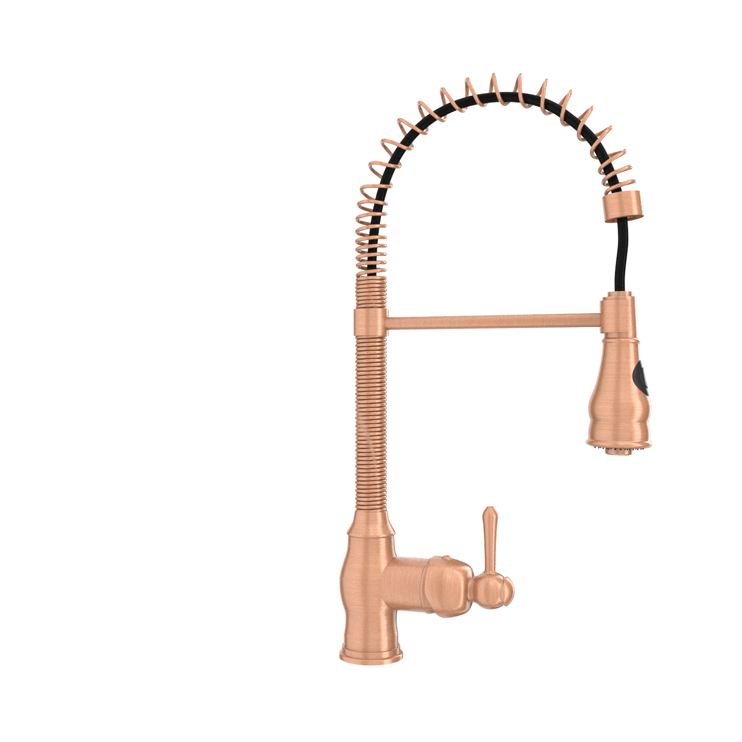 Copper Pre-Rinse Spring Kitchen Faucet, Single Level Solid Brass Kitchen Sink Faucets with Pull Down Sprayer - AK96518A-C