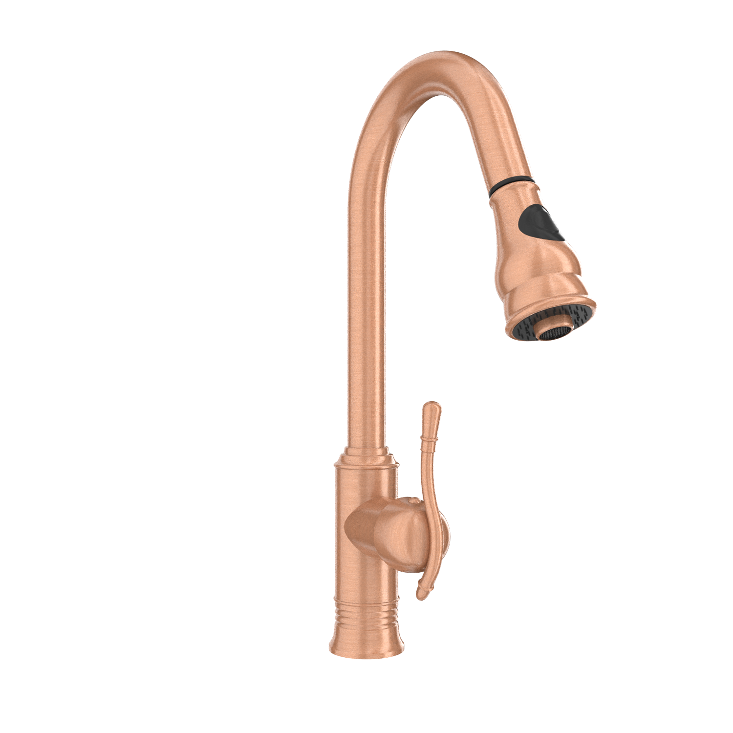 Copper Pull Out Kitchen Faucet, Single Level Solid Brass Kitchen Sink Faucets with Pull Down Sprayer - AK96415C