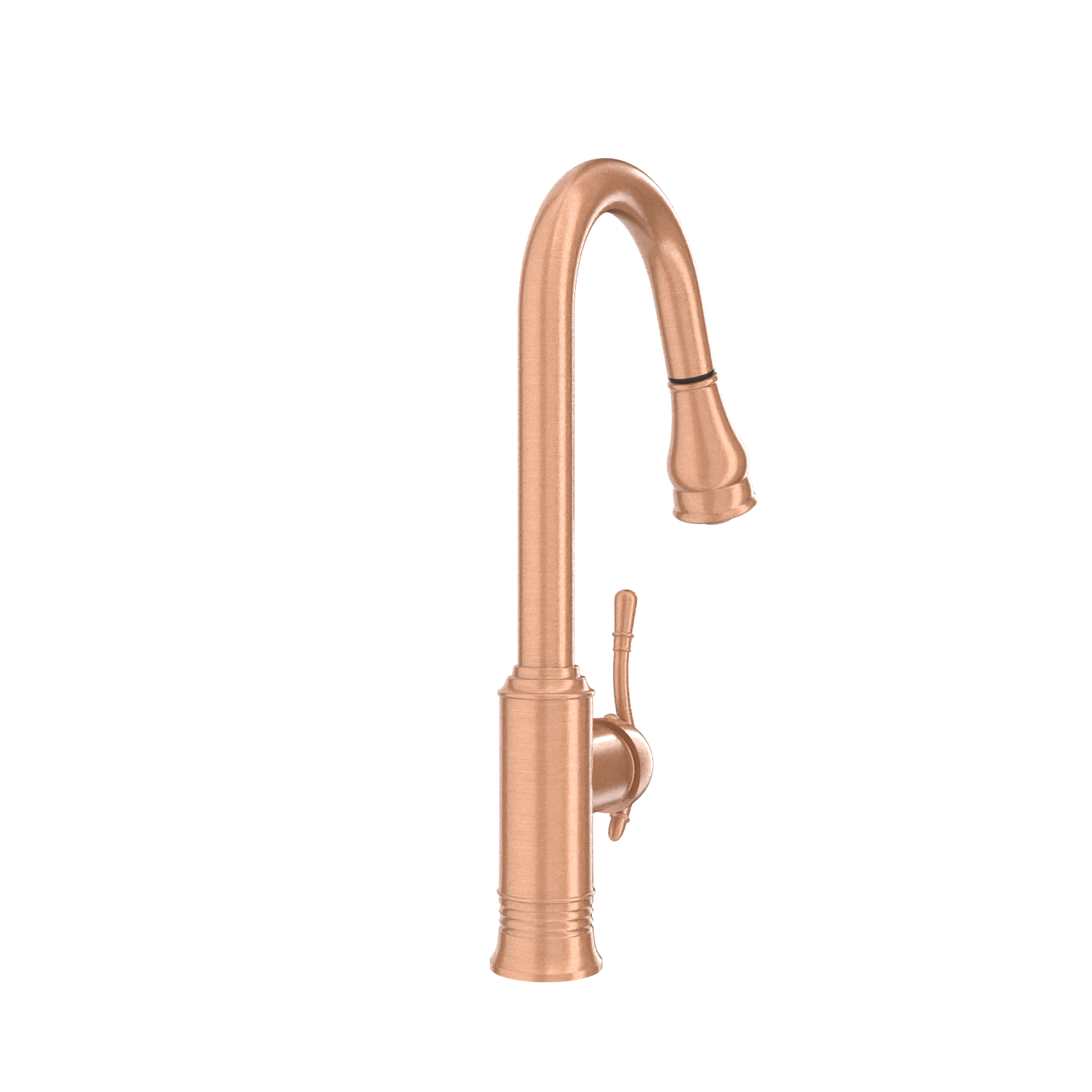 Copper Kitchen Faucet with Soap Dispenser, Single Handle Solid Brass High Arc Pull Down Sprayer Head Kitchen Sink Faucets with Deck Plate