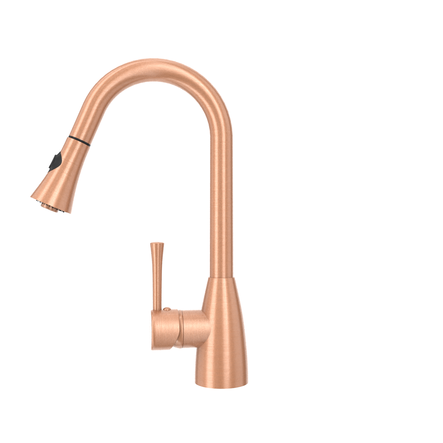 Copper Kitchen Faucet with Soap Dispenser, Single Handle Solid Brass High Arc Pull Down Sprayer Head Kitchen Sink Faucets with Deck Plate