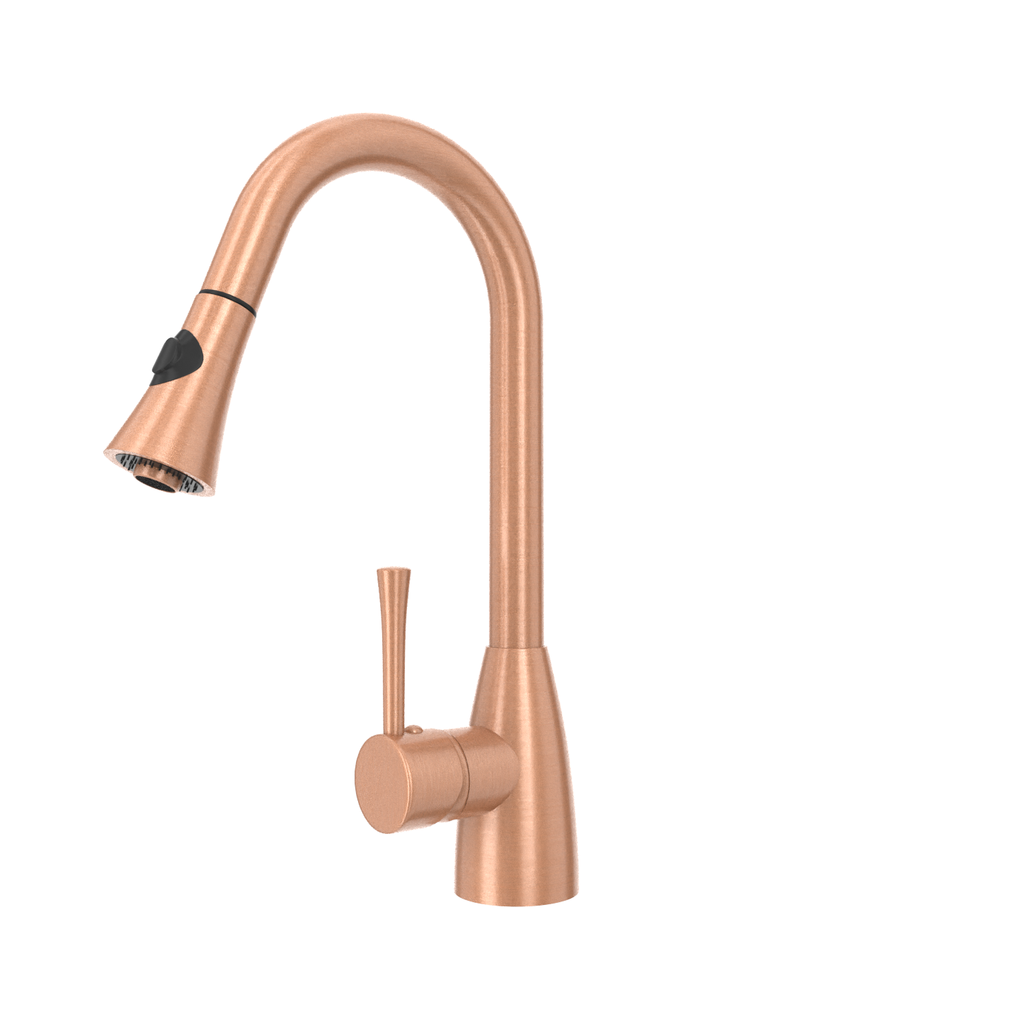 Copper Kitchen Faucet with Soap Dispenser, Single Handle Solid Brass High Arc Pull Down Sprayer Head Kitchen Sink Faucets with Deck Plate