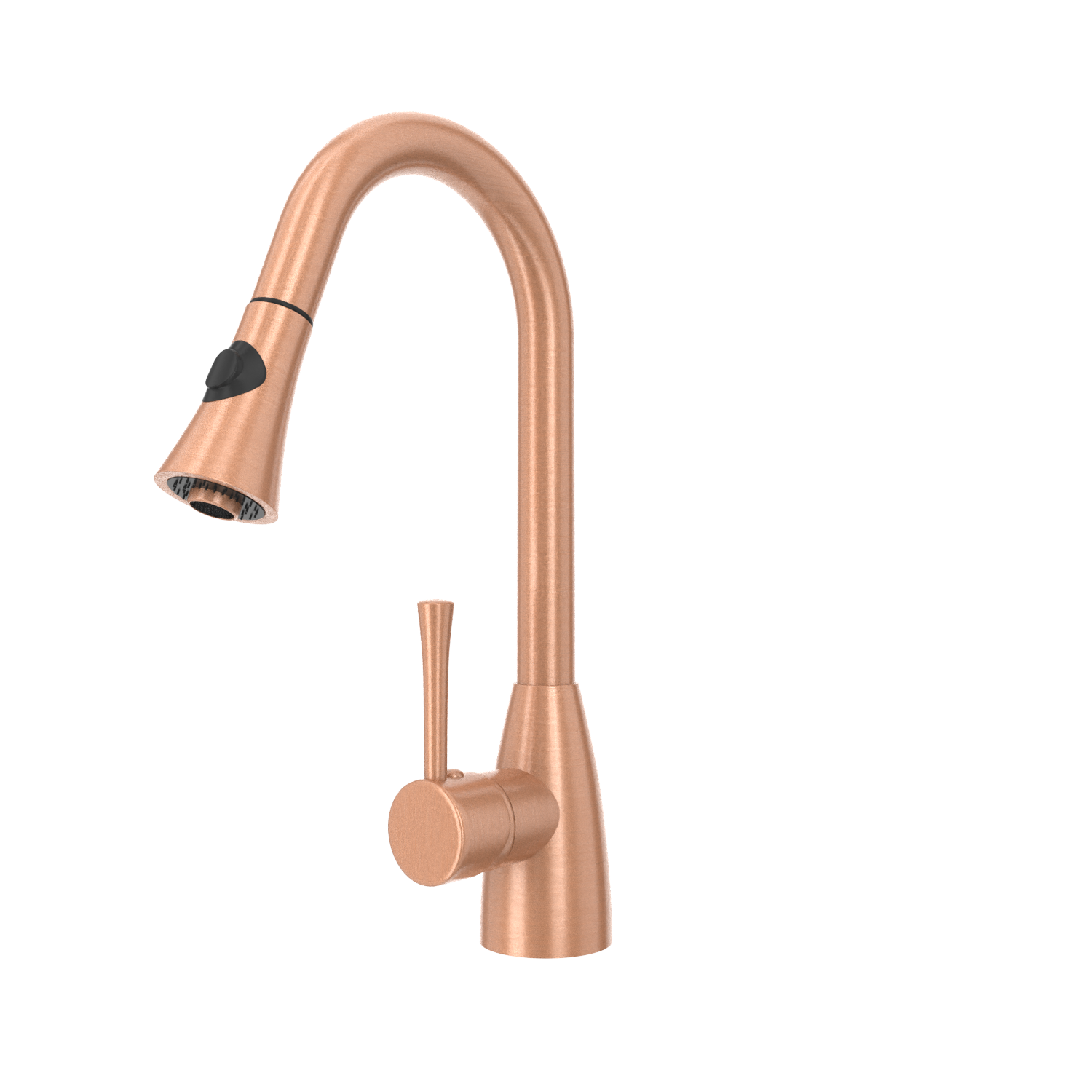 Copper Kitchen Faucet with Soap Dispenser, Single Handle Solid Brass High Arc Pull Down Sprayer Head Kitchen Sink Faucets with Deck Plate