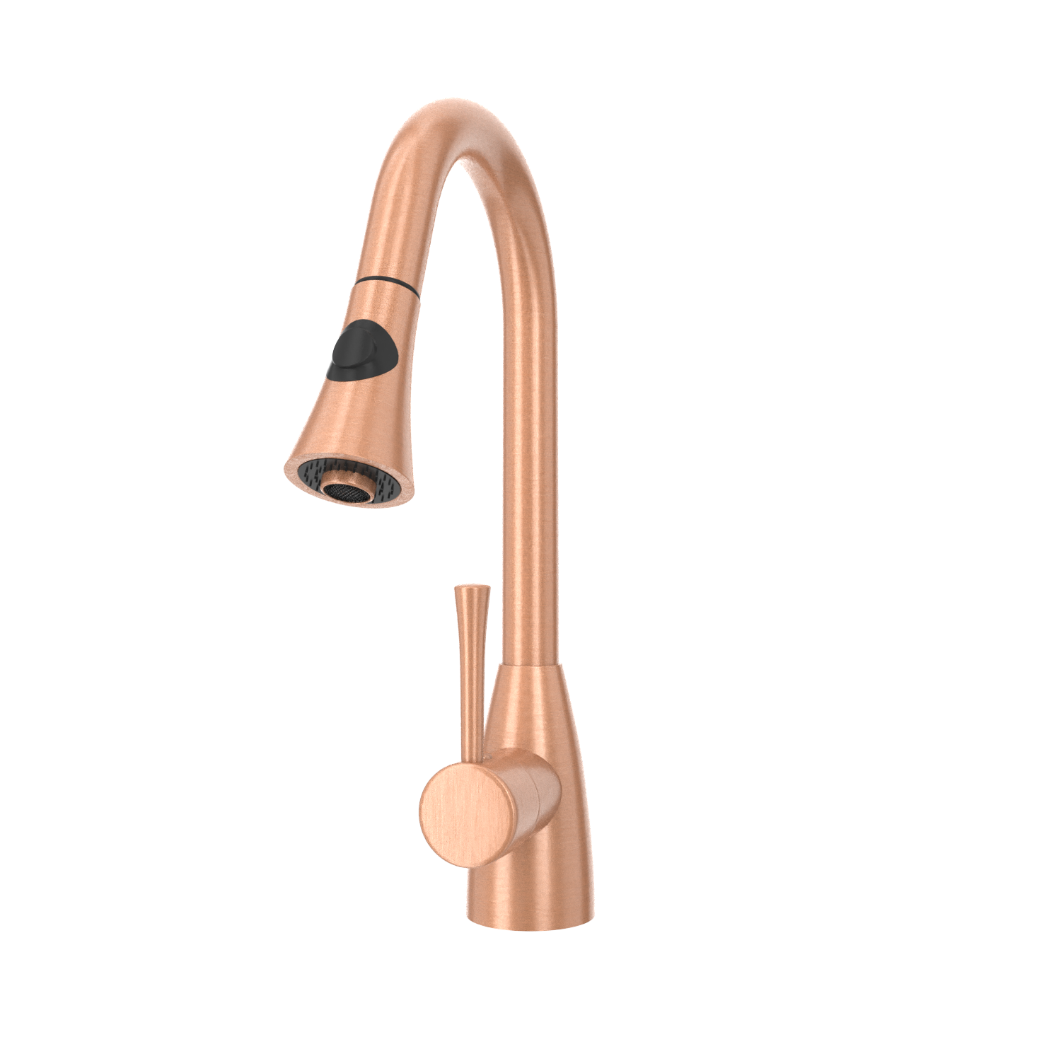Copper Kitchen Faucet with Soap Dispenser, Single Handle Solid Brass High Arc Pull Down Sprayer Head Kitchen Sink Faucets with Deck Plate