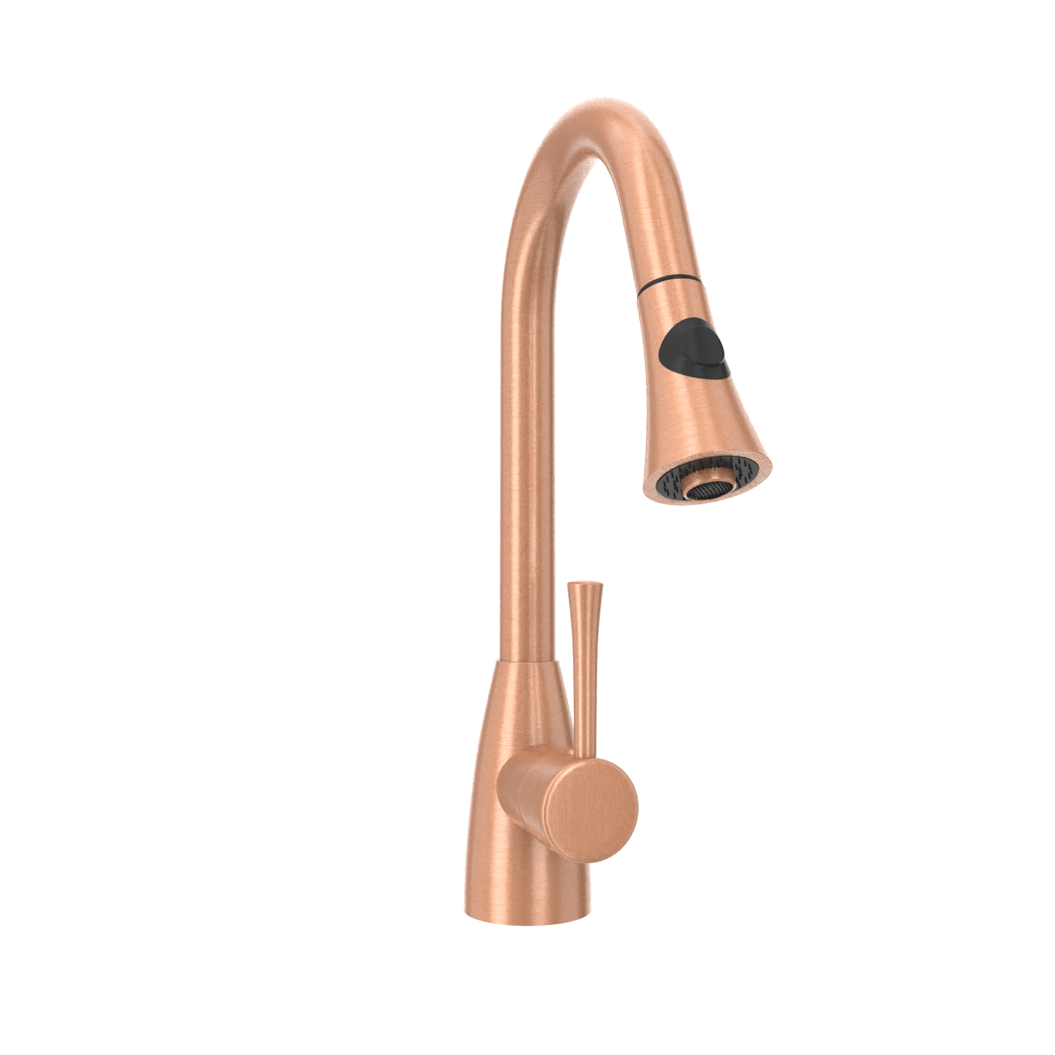 Copper Kitchen Faucet with Soap Dispenser, Single Handle Solid Brass High Arc Pull Down Sprayer Head Kitchen Sink Faucets with Deck Plate