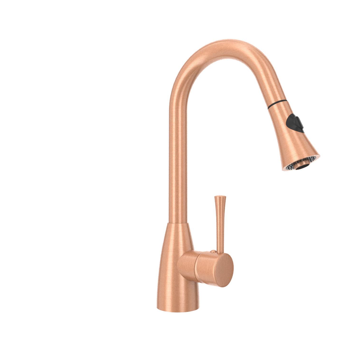 Copper Kitchen Faucet with Soap Dispenser, Single Handle Solid Brass High Arc Pull Down Sprayer Head Kitchen Sink Faucets with Deck Plate