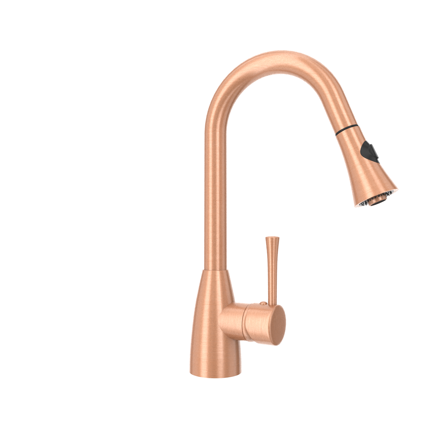 Copper Kitchen Faucet with Soap Dispenser, Single Handle Solid Brass High Arc Pull Down Sprayer Head Kitchen Sink Faucets with Deck Plate