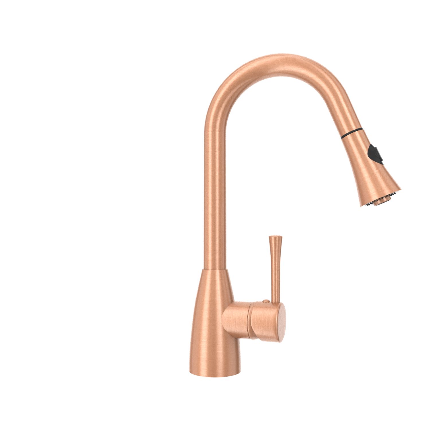 Copper Kitchen Faucet with Soap Dispenser, Single Handle Solid Brass High Arc Pull Down Sprayer Head Kitchen Sink Faucets with Deck Plate