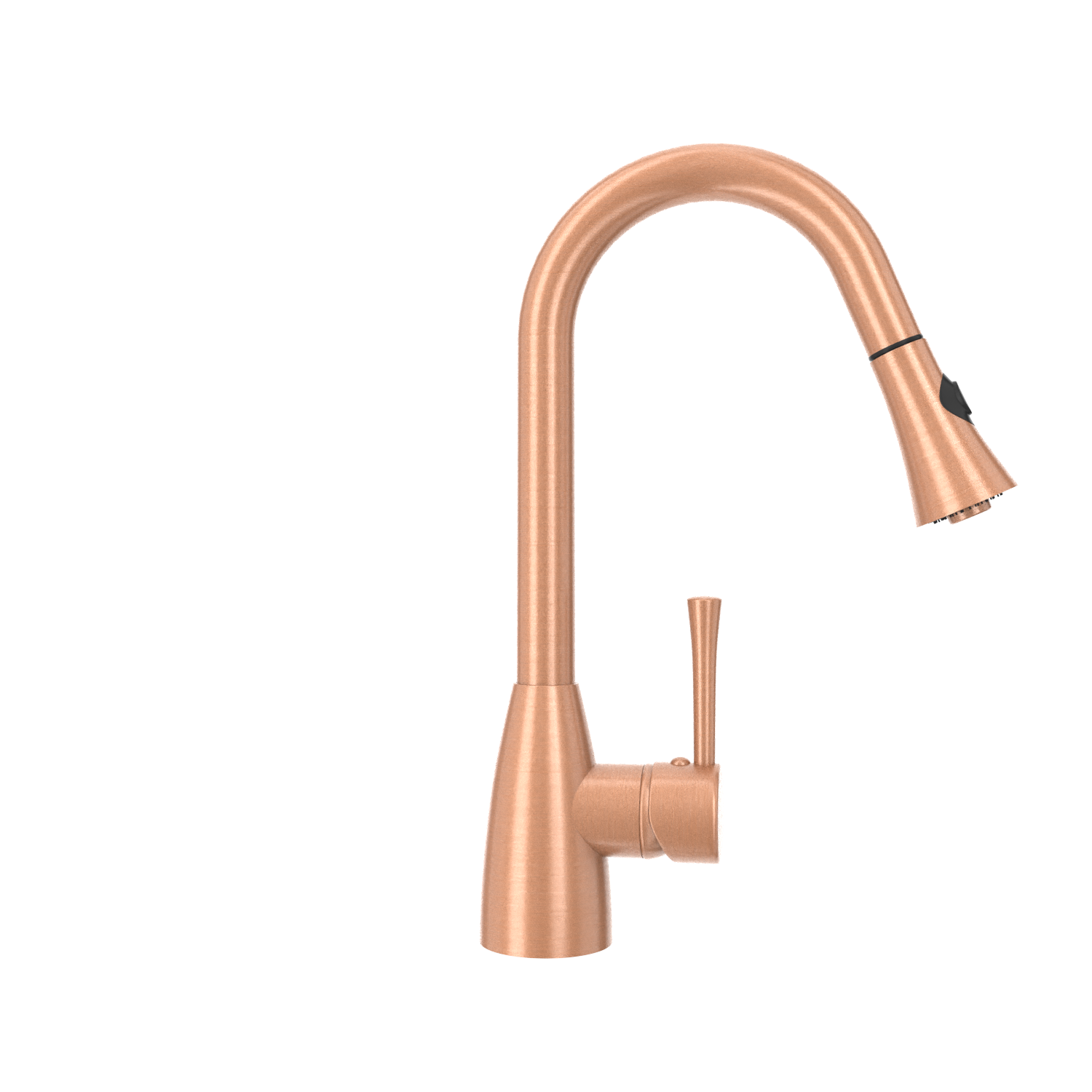 Copper Kitchen Faucet with Soap Dispenser, Single Handle Solid Brass High Arc Pull Down Sprayer Head Kitchen Sink Faucets with Deck Plate