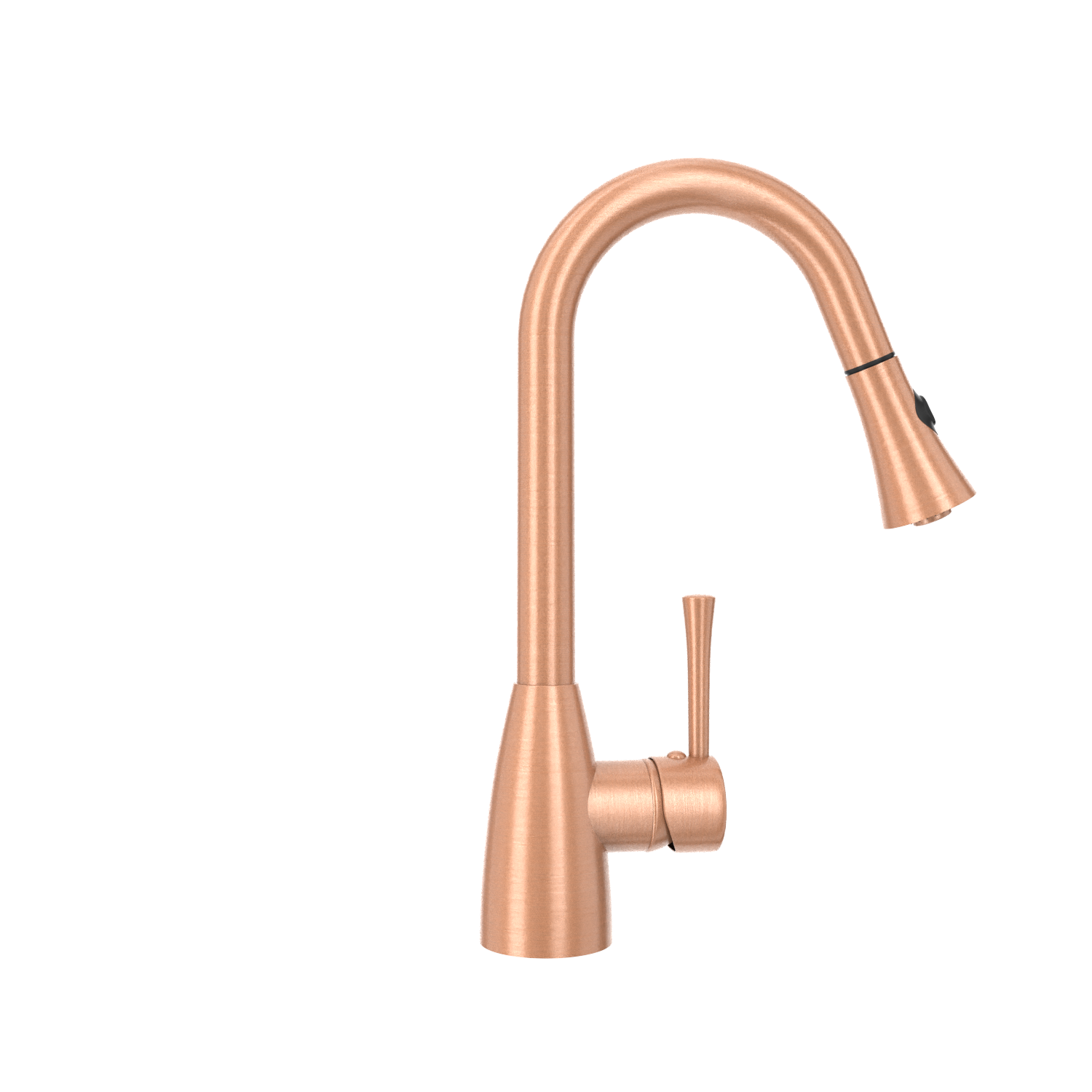 Copper Kitchen Faucet with Soap Dispenser, Single Handle Solid Brass High Arc Pull Down Sprayer Head Kitchen Sink Faucets with Deck Plate