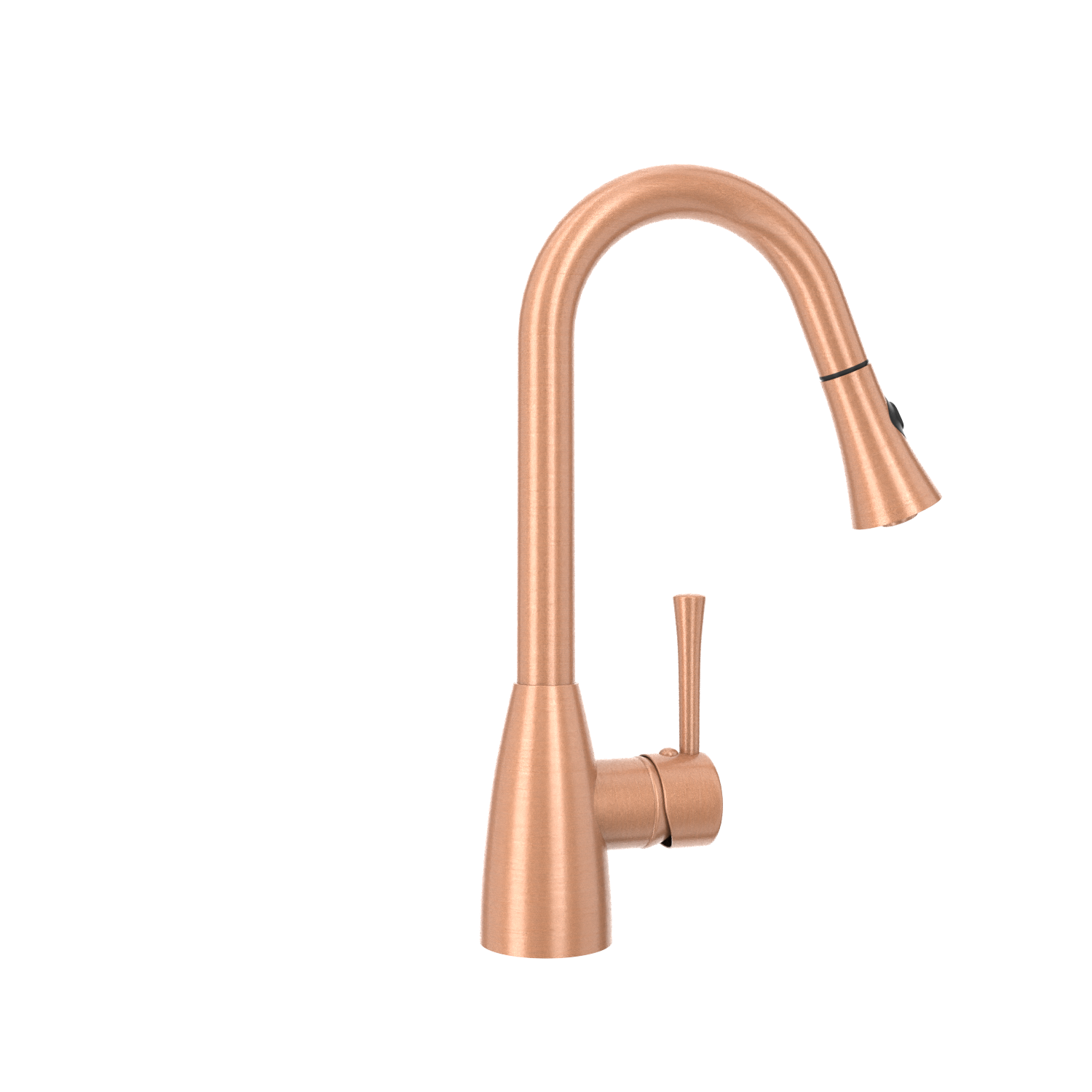 Copper Kitchen Faucet with Soap Dispenser, Single Handle Solid Brass High Arc Pull Down Sprayer Head Kitchen Sink Faucets with Deck Plate