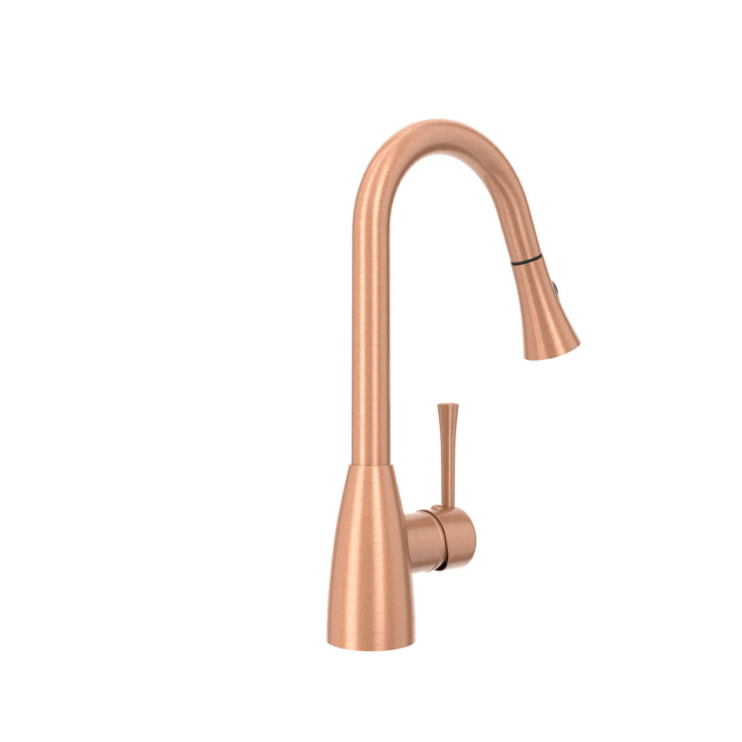 Copper Kitchen Faucet with Soap Dispenser, Single Handle Solid Brass High Arc Pull Down Sprayer Head Kitchen Sink Faucets with Deck Plate