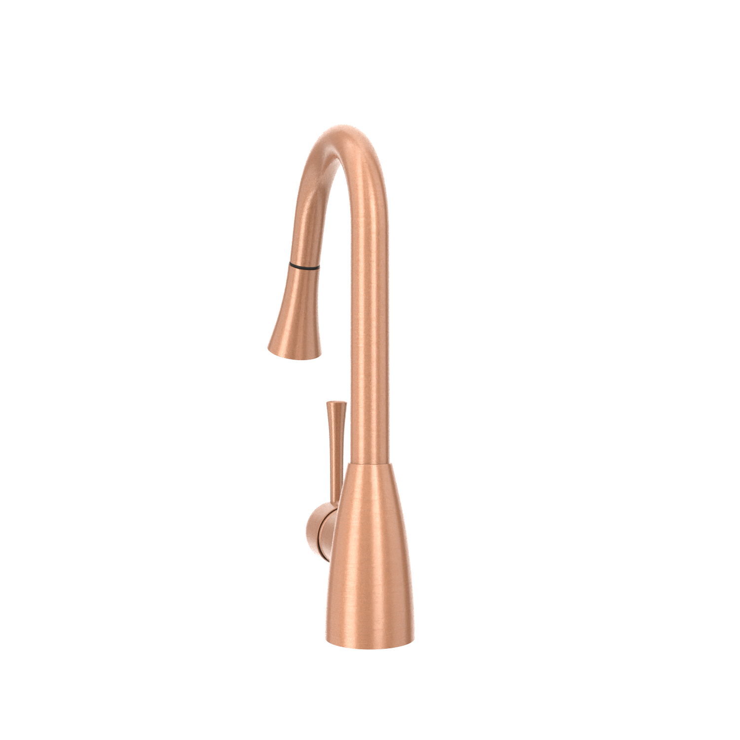 Copper Kitchen Faucet with Soap Dispenser, Single Handle Solid Brass High Arc Pull Down Sprayer Head Kitchen Sink Faucets with Deck Plate