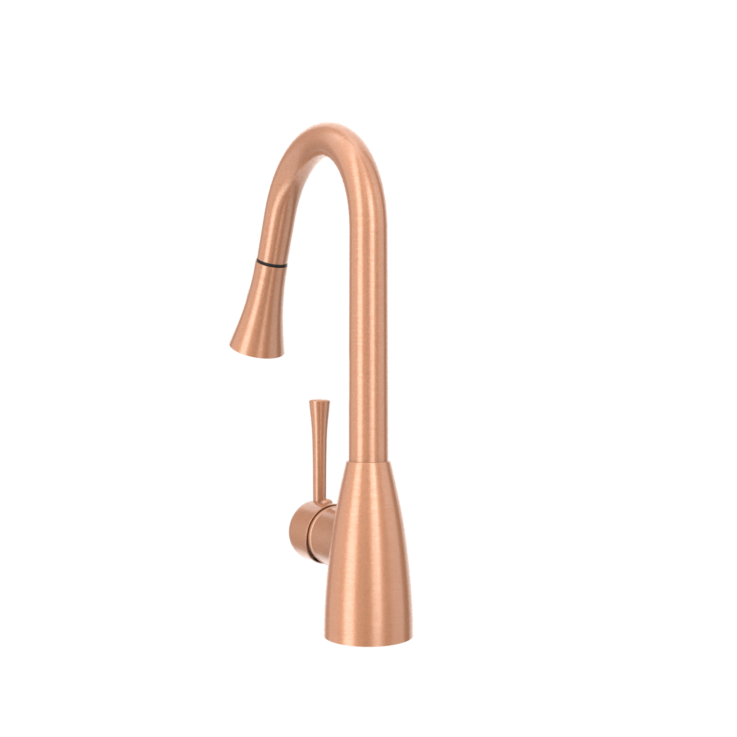 Copper Kitchen Faucet with Soap Dispenser, Single Handle Solid Brass High Arc Pull Down Sprayer Head Kitchen Sink Faucets with Deck Plate