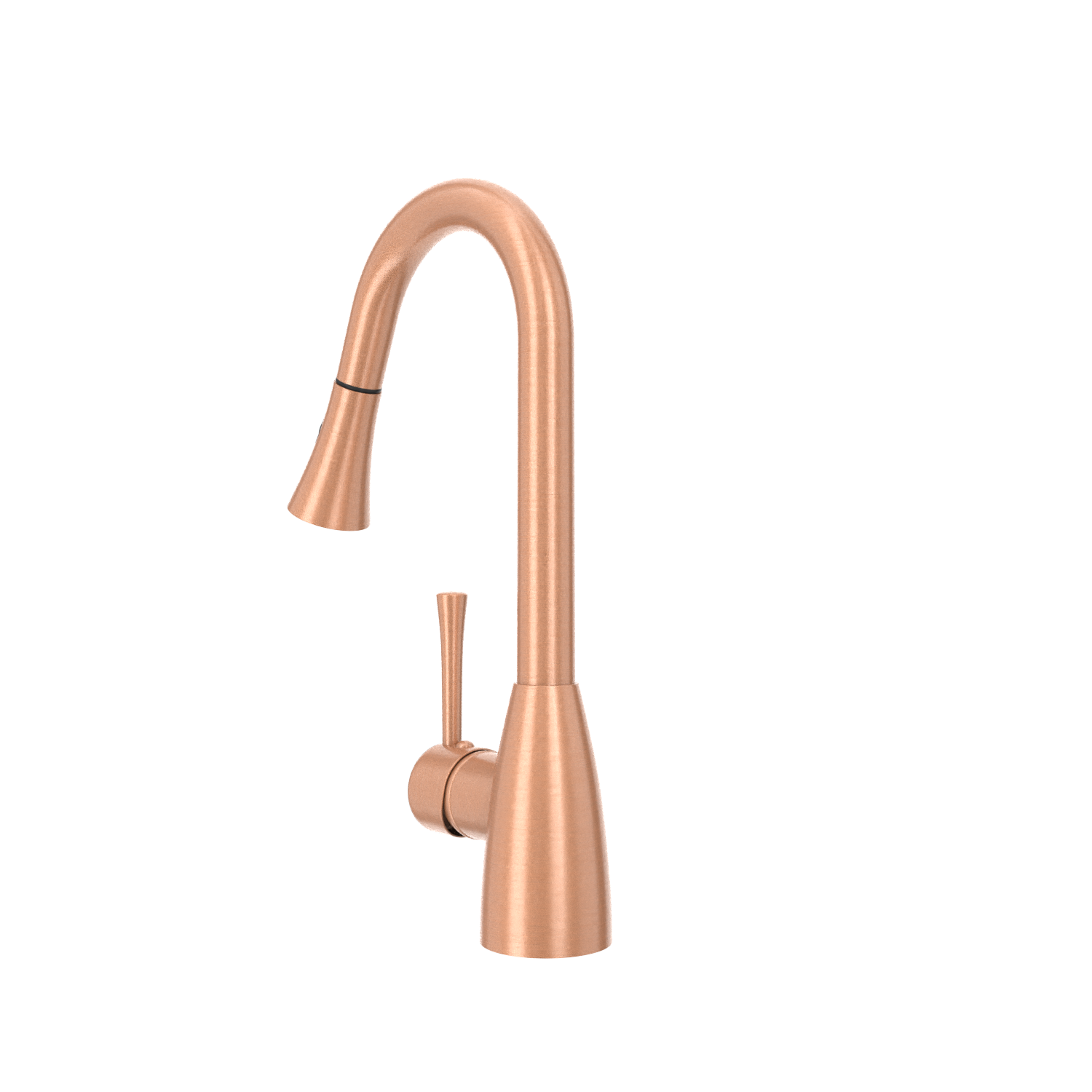 Copper Kitchen Faucet with Soap Dispenser, Single Handle Solid Brass High Arc Pull Down Sprayer Head Kitchen Sink Faucets with Deck Plate