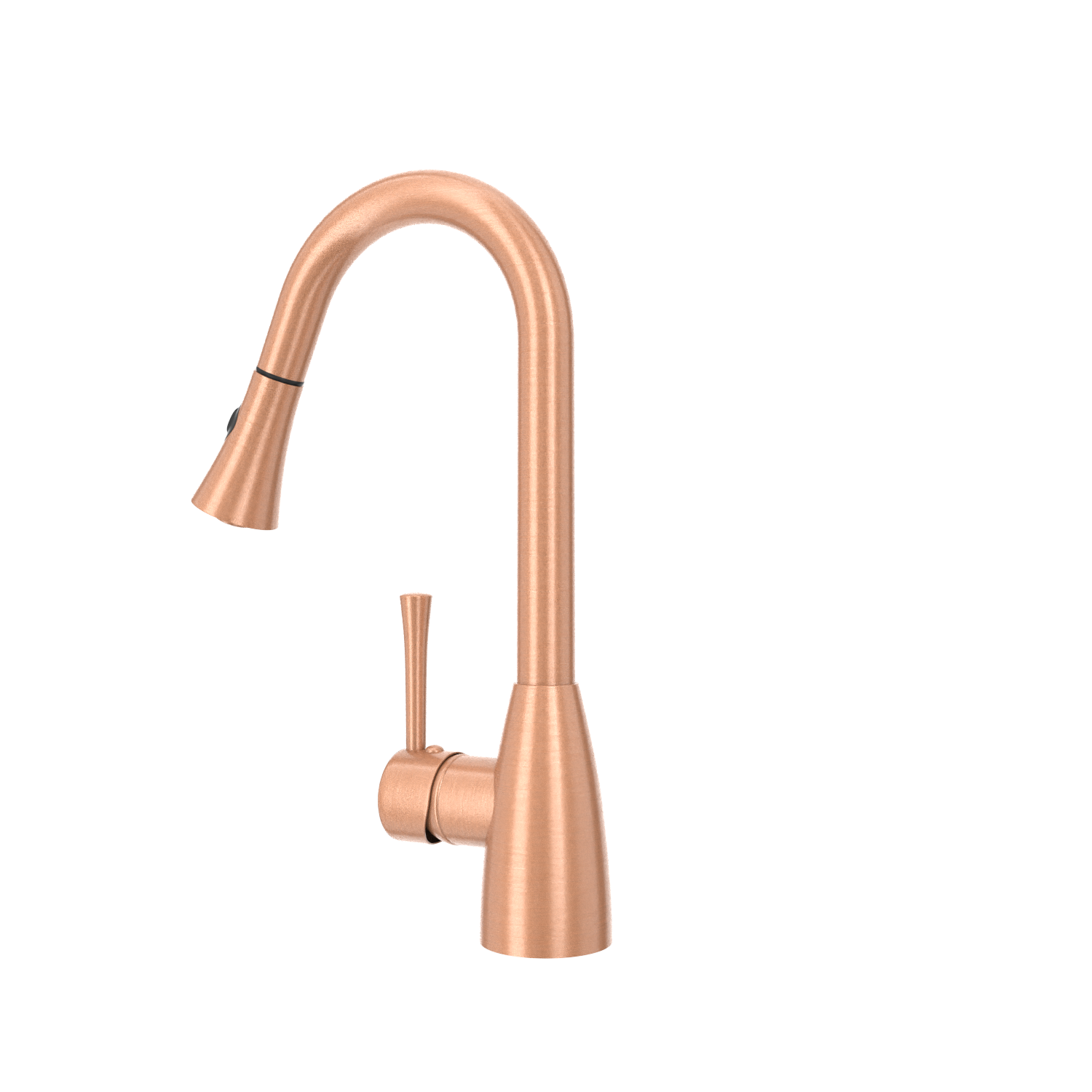Copper Kitchen Faucet with Soap Dispenser, Single Handle Solid Brass High Arc Pull Down Sprayer Head Kitchen Sink Faucets with Deck Plate