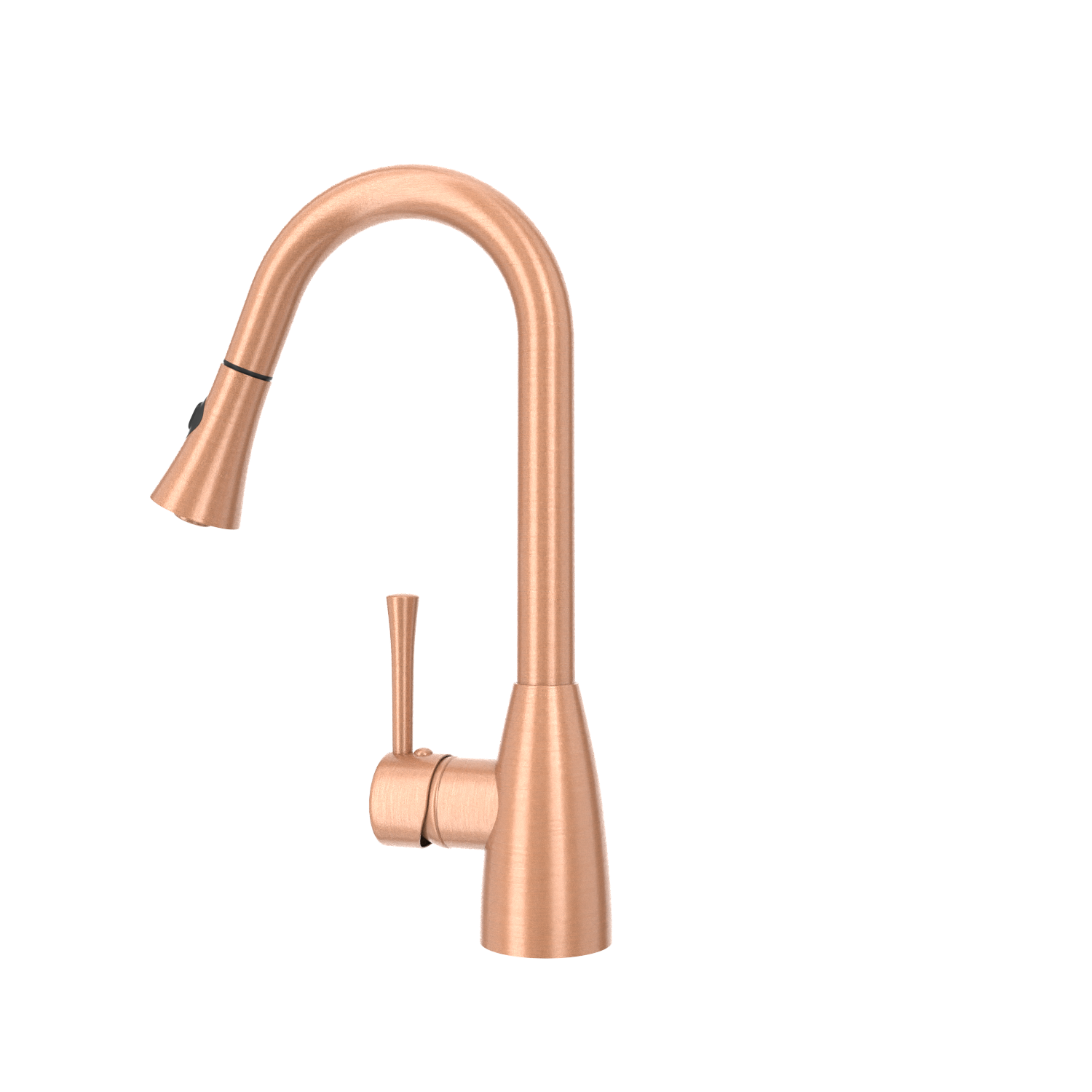 Copper Kitchen Faucet with Soap Dispenser, Single Handle Solid Brass High Arc Pull Down Sprayer Head Kitchen Sink Faucets with Deck Plate