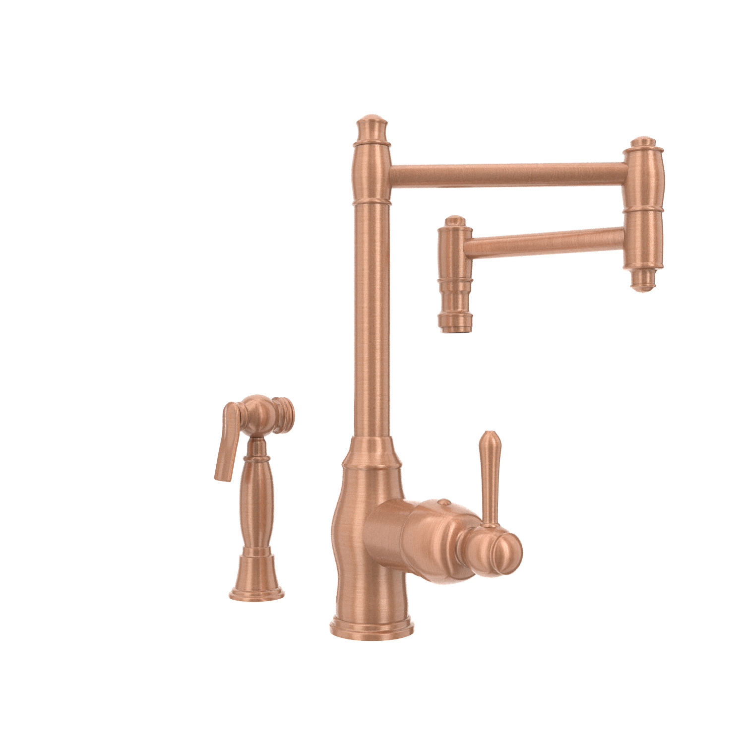 One-Handle Copper Pot Filler Kitchen Faucet with Side Sprayer - AK96918P2