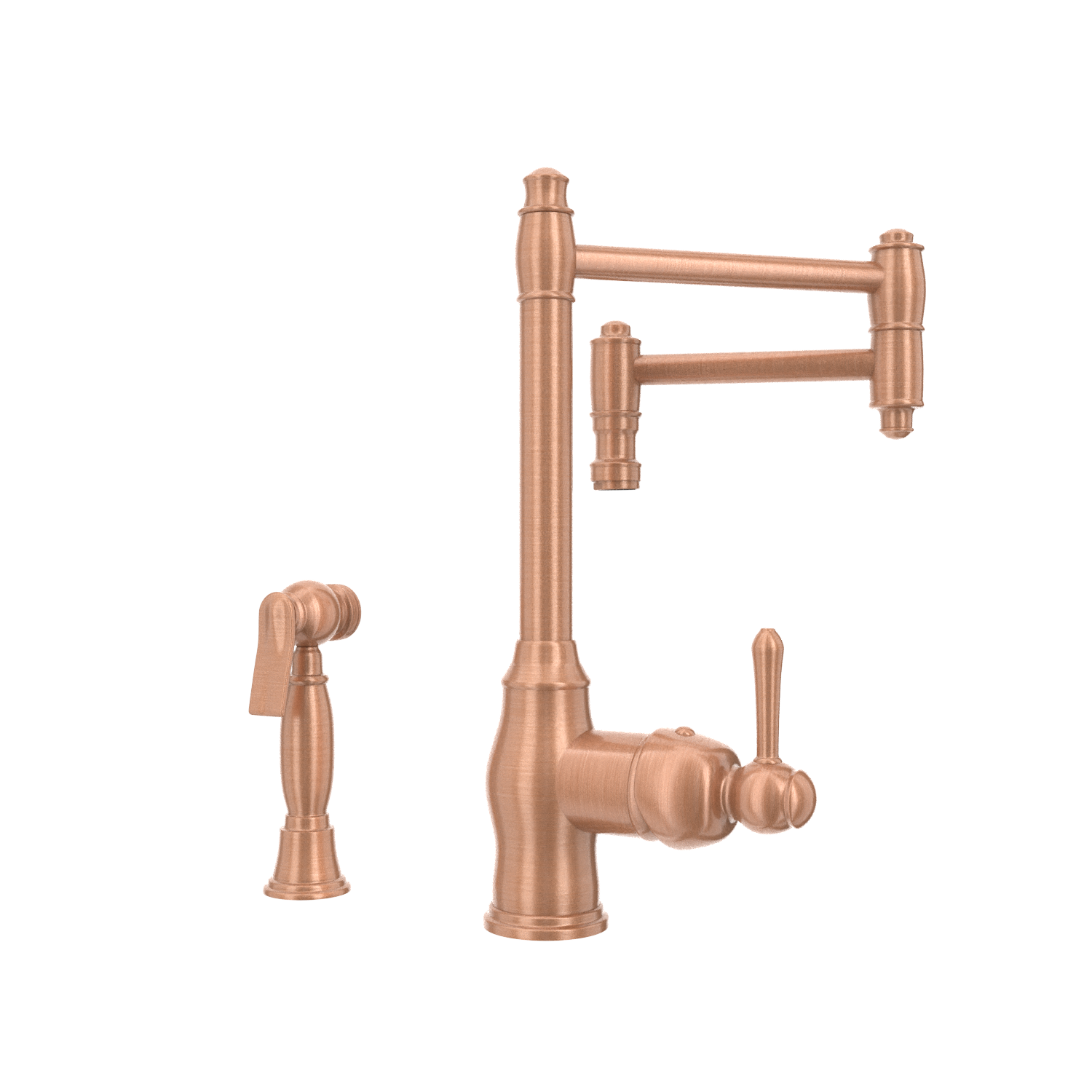 One-Handle Copper Pot Filler Kitchen Faucet with Side Sprayer - AK96918P2