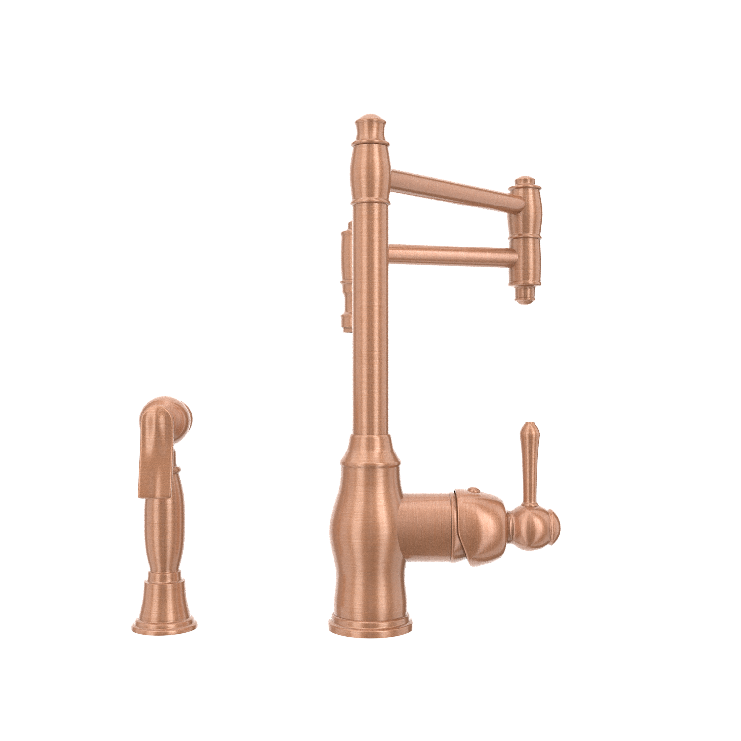 One-Handle Copper Pot Filler Kitchen Faucet with Side Sprayer - AK96918P2