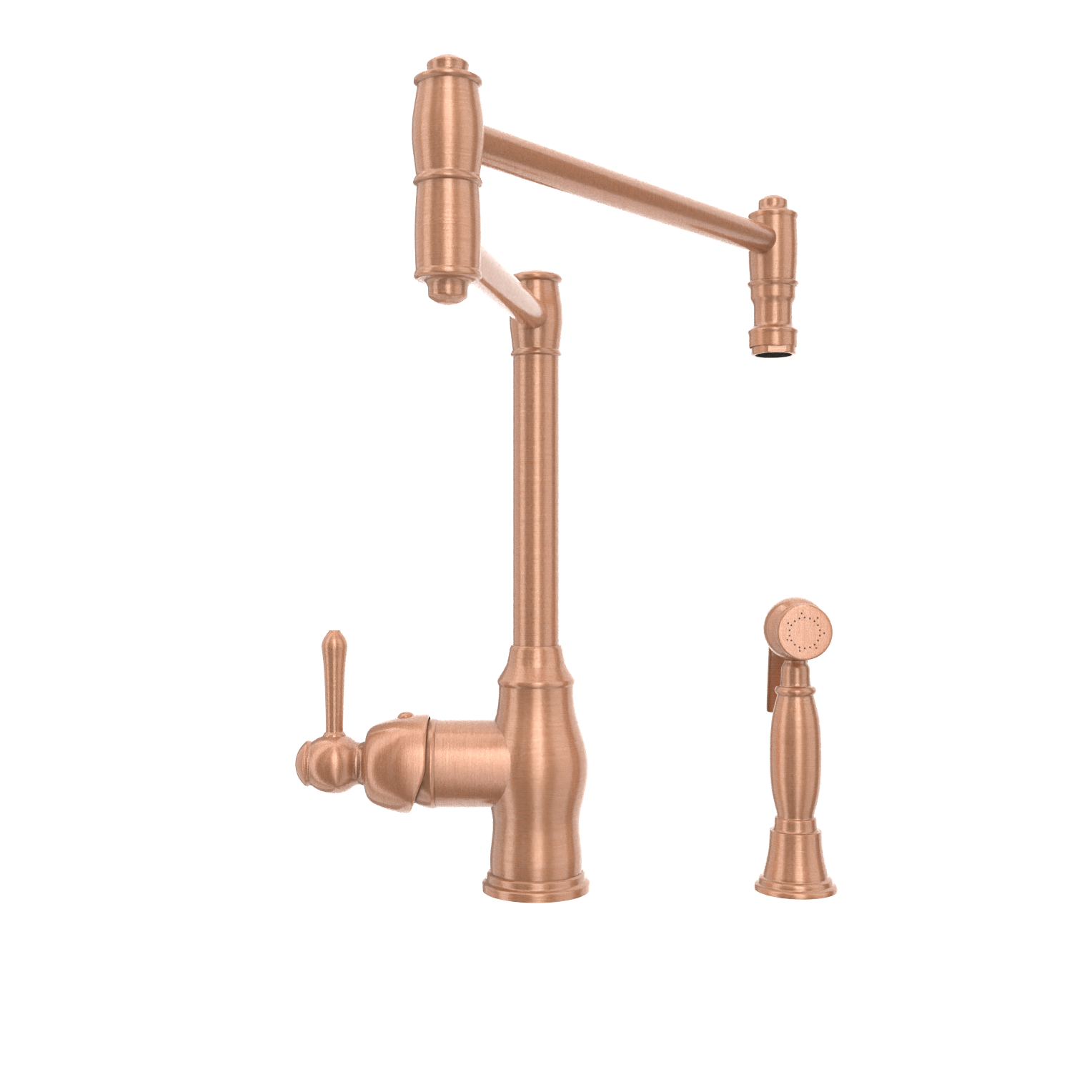 One-Handle Copper Pot Filler Kitchen Faucet with Side Sprayer - AK96918P1