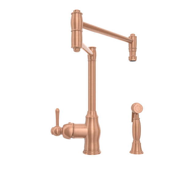 One-Handle Brushed Gold Pot Filler Kitchen Faucet with Side Sprayer - AK96918P1