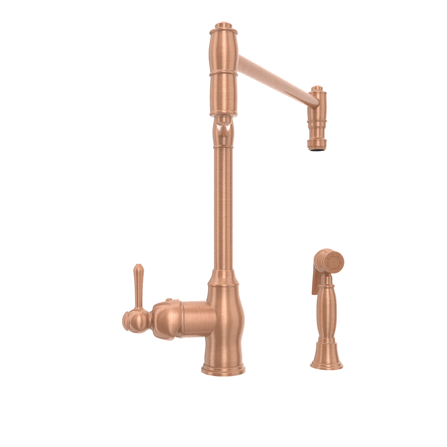 One-Handle Copper Pot Filler Kitchen Faucet with Side Sprayer - AK96918P1