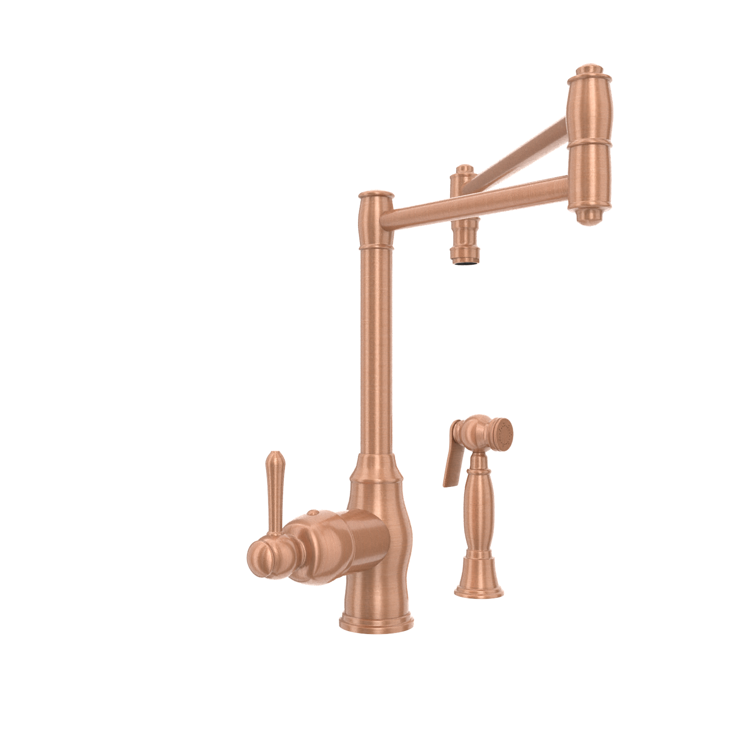 One-Handle Copper Pot Filler Kitchen Faucet with Side Sprayer - AK96918P1