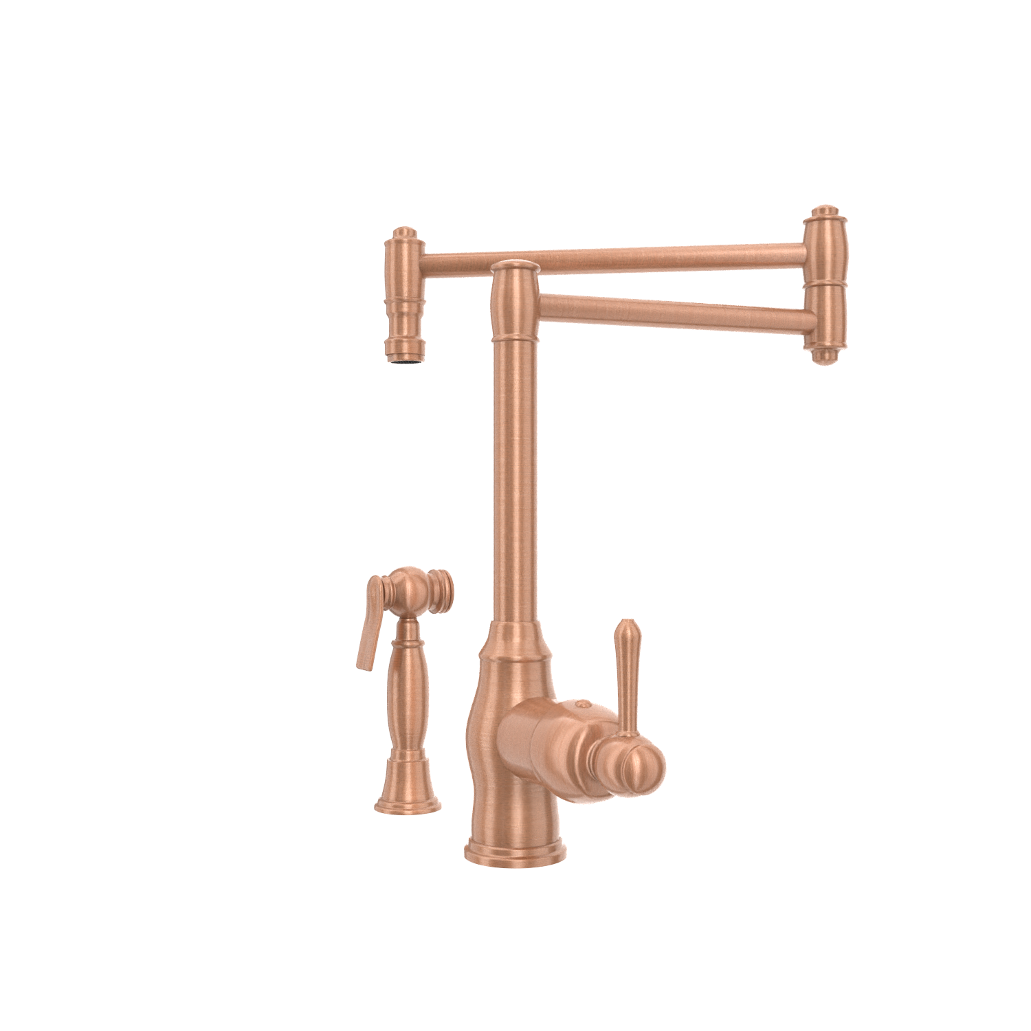 One-Handle Copper Pot Filler Kitchen Faucet with Side Sprayer - AK96918P1