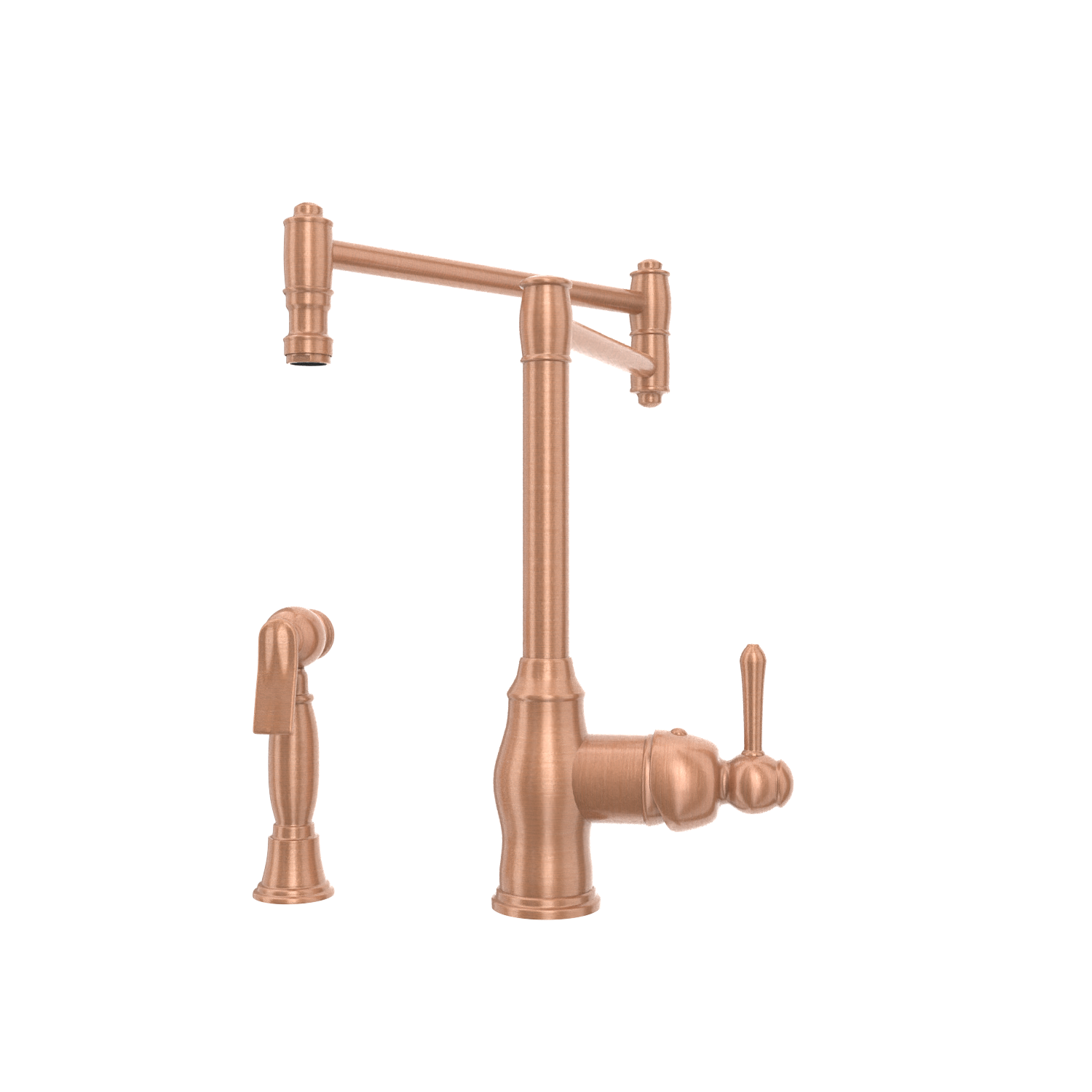 One-Handle Copper Pot Filler Kitchen Faucet with Side Sprayer - AK96918P1