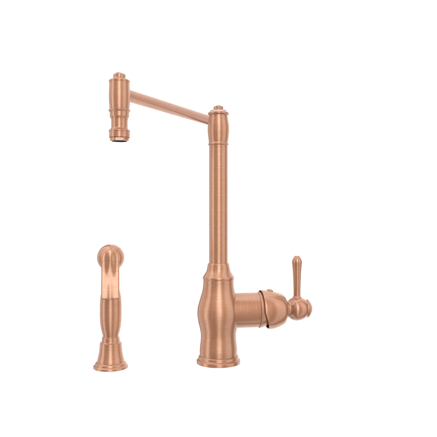 One-Handle Copper Pot Filler Kitchen Faucet with Side Sprayer - AK96918P1