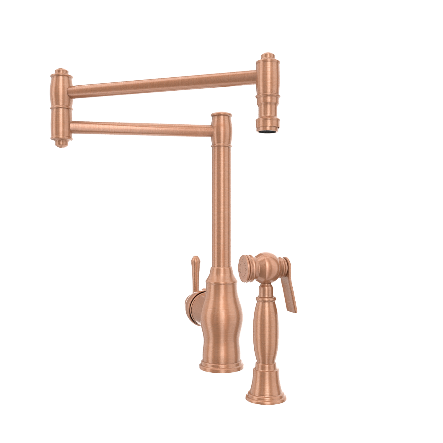 One-Handle Copper Pot Filler Kitchen Faucet with Side Sprayer - AK96918P1