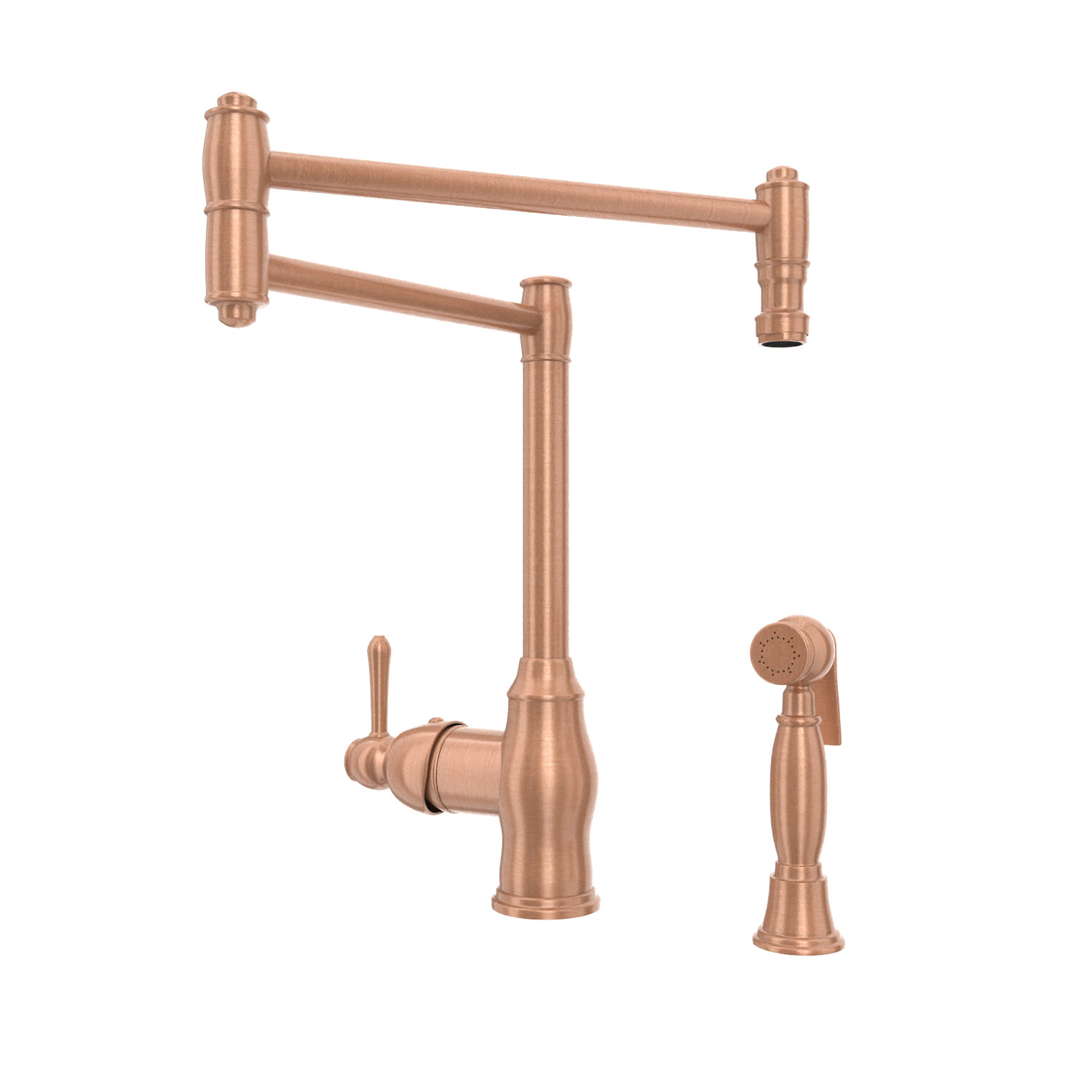 One-Handle Copper Pot Filler Kitchen Faucet with Side Sprayer - AK96918P1