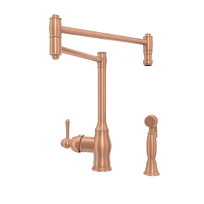 One-Handle Copper Pot Filler Kitchen Faucet with Side Sprayer - AK96918P1