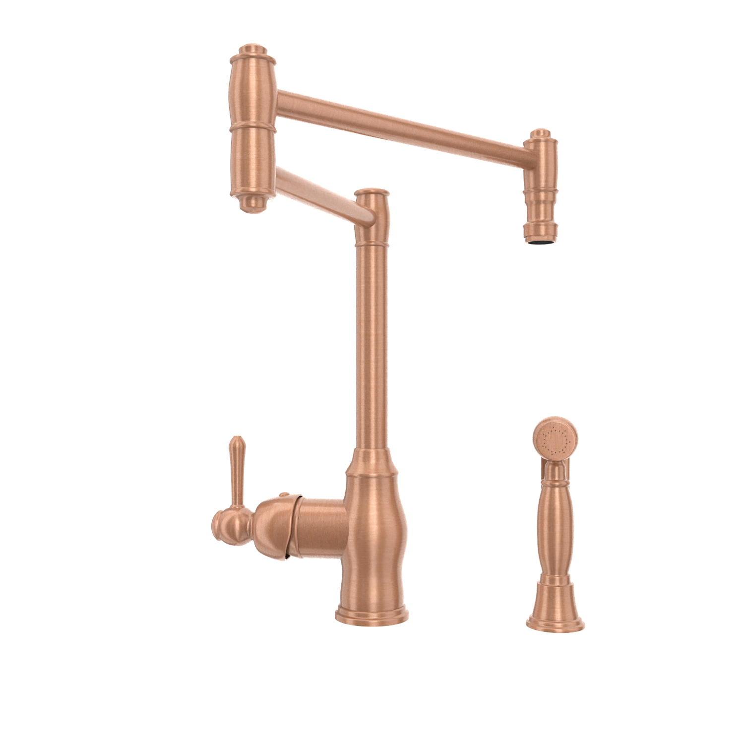 One-Handle Copper Pot Filler Kitchen Faucet with Side Sprayer - AK96918P1